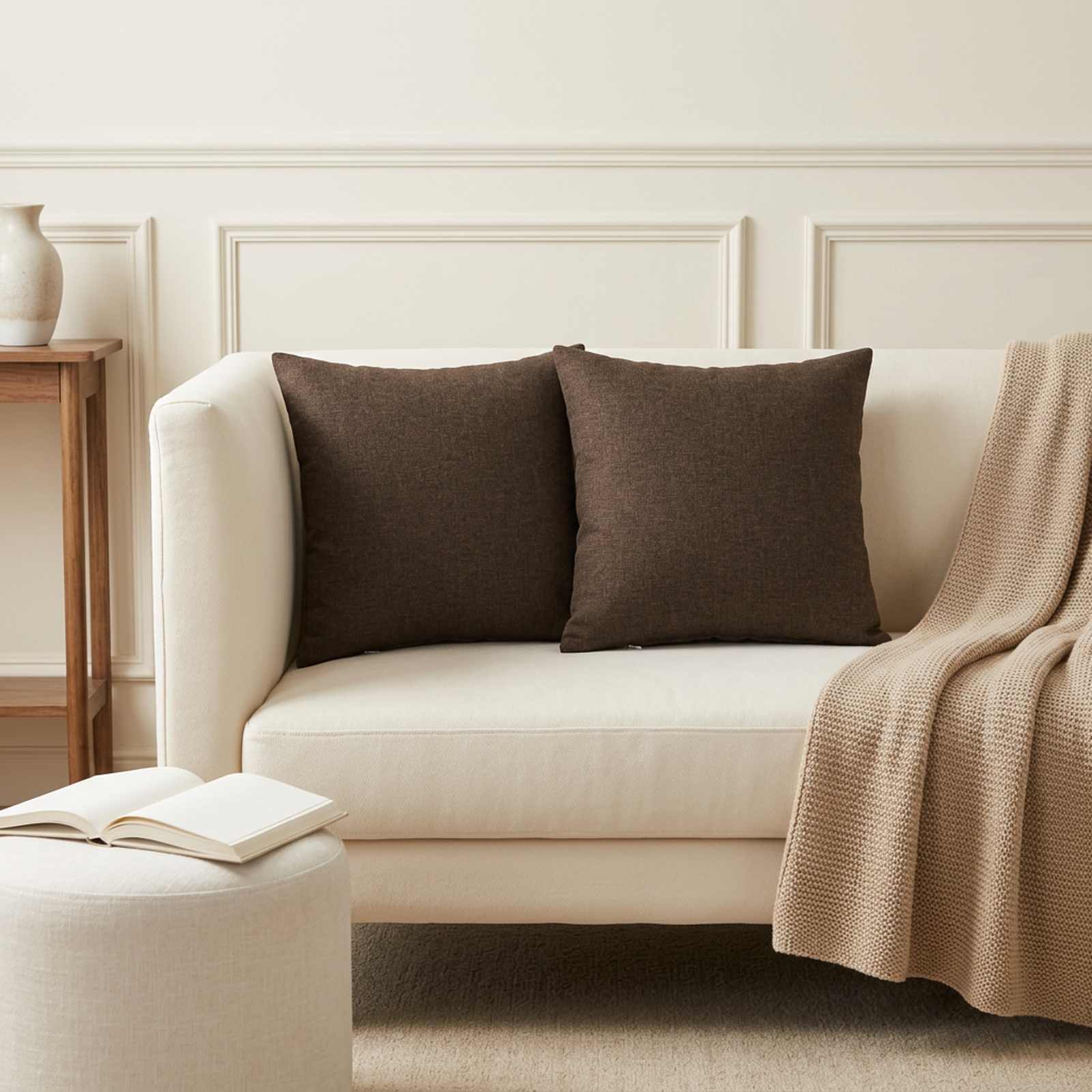 Throw Pillow 6 pcs HEERLEN Taupe 40 x 40 cm Fabric
