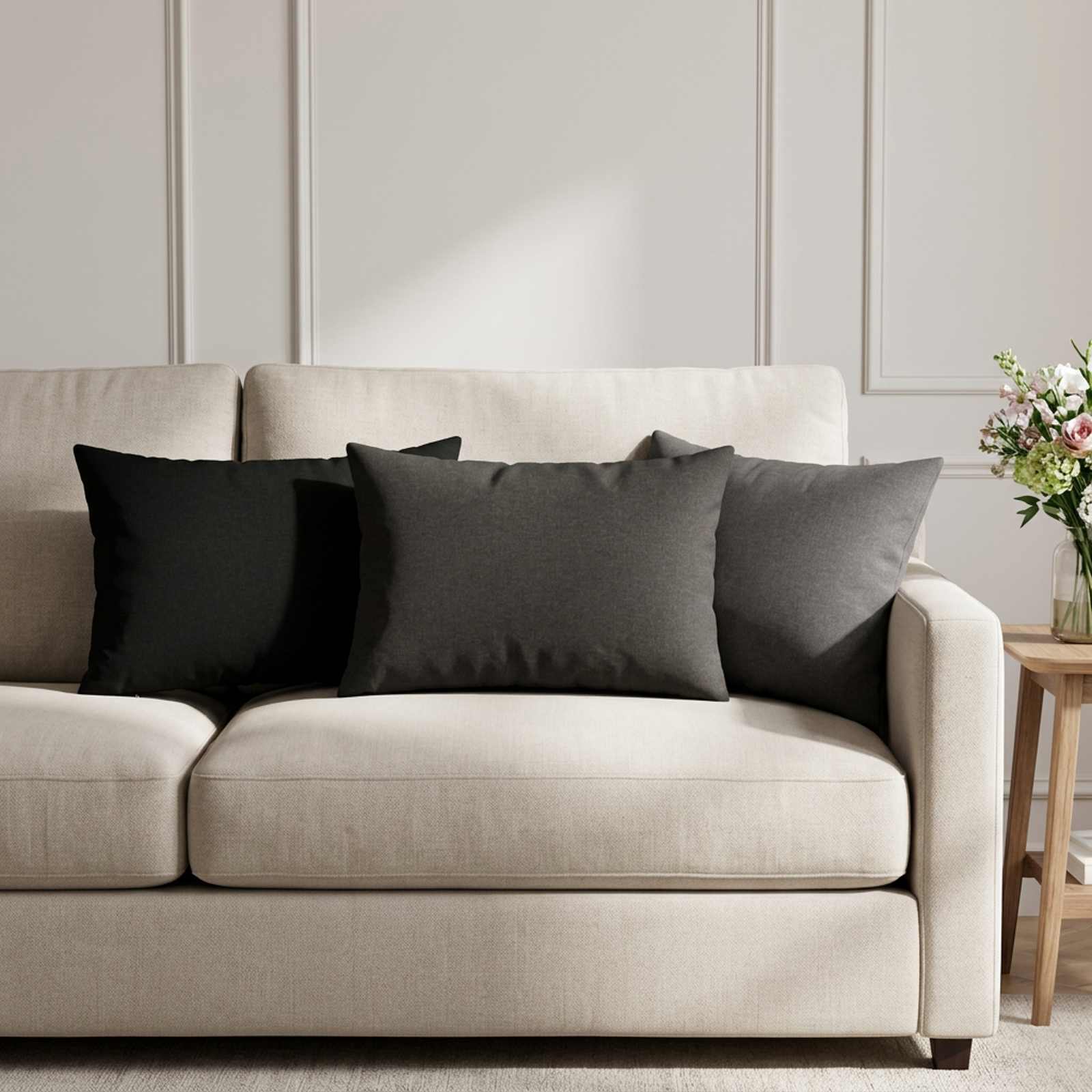 Throw Pillow 6 pcs HEERLEN Light Grey 30 x 50 cm Fabric