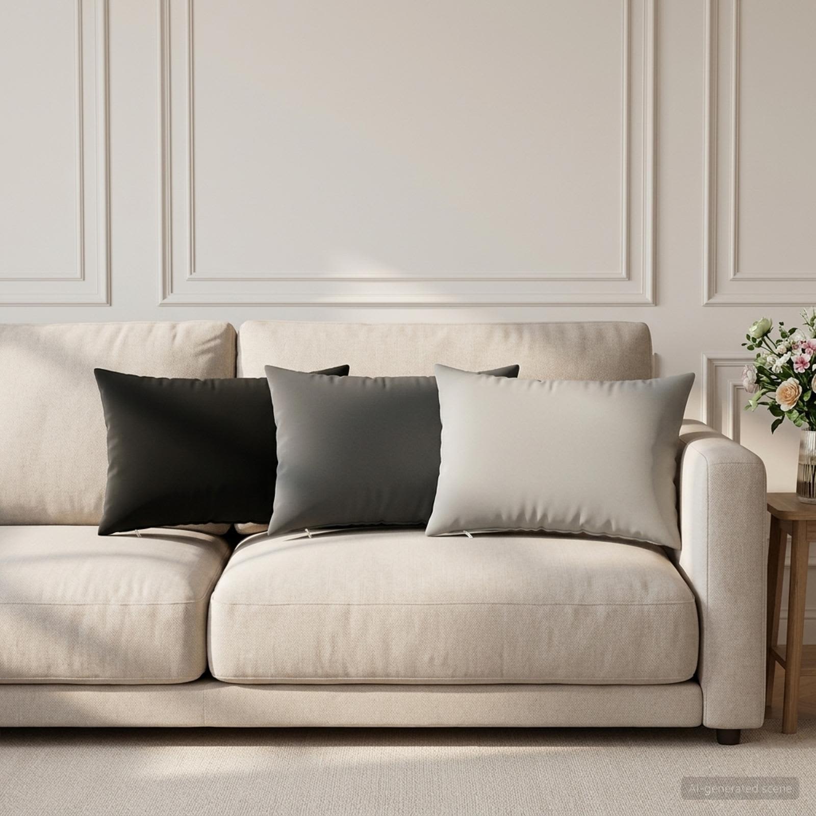 Cushion with Pillow HEERLEN 2 pcs Black Polyester