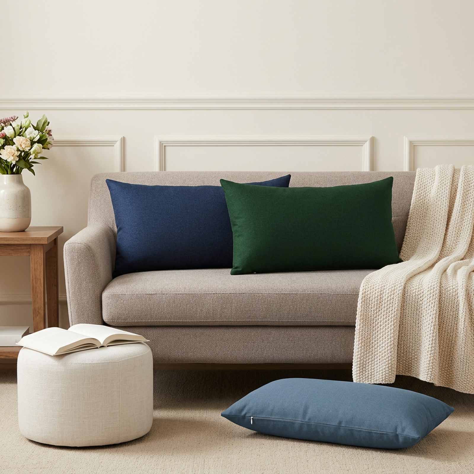 Throw Pillow 6 pcs HEERLEN Light Grey 40 x 80 cm Fabric