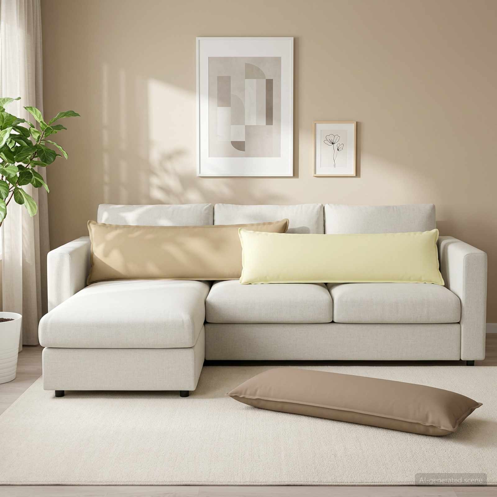 Cushion HOUTEN Cream 40 x 145 cm Polyester
