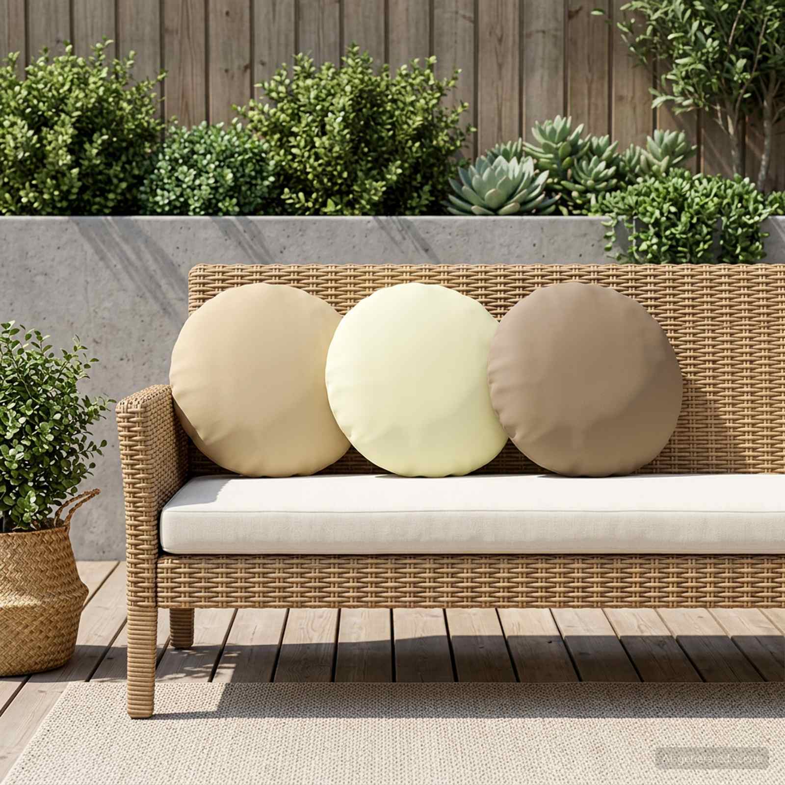 Cushion with Pillow HEERLEN 6 pcs Beige Polyester