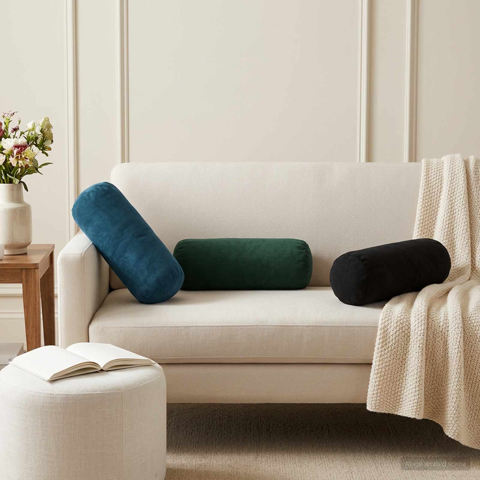 Cushion with Pillow HEERLEN 2 pcs Black Velvet