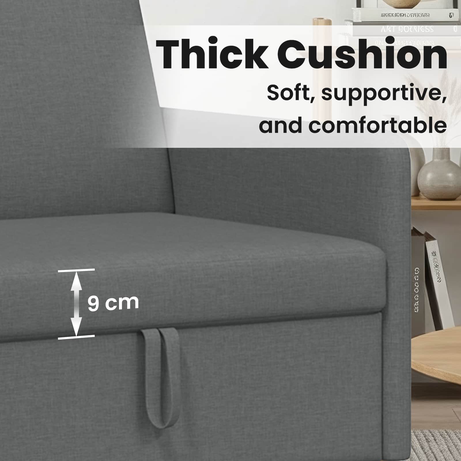 Sofa with Storage Dark Grey 192 x 78 x 87 cm Polyester