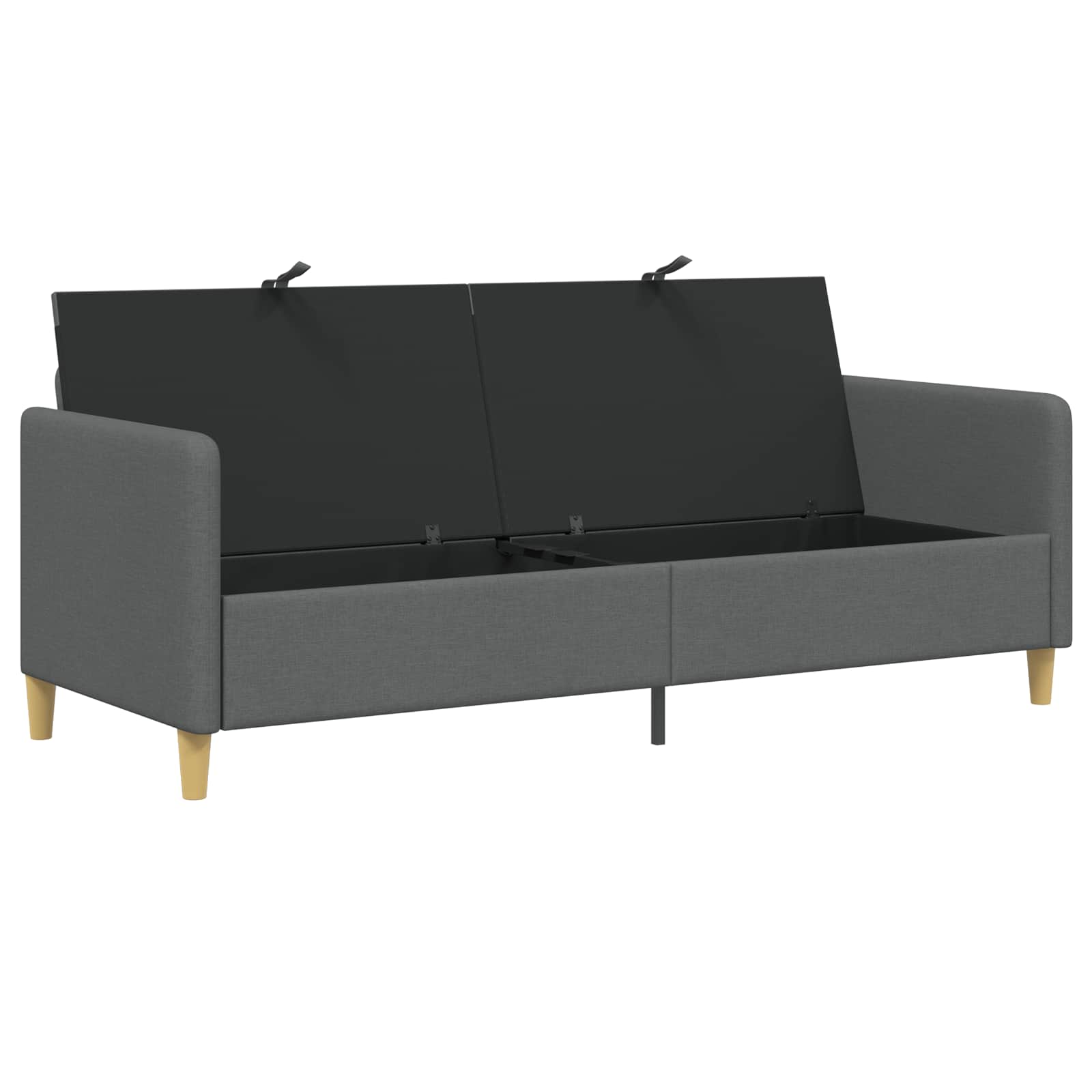 Sofa with Storage Dark Grey 192 x 78 x 87 cm Polyester