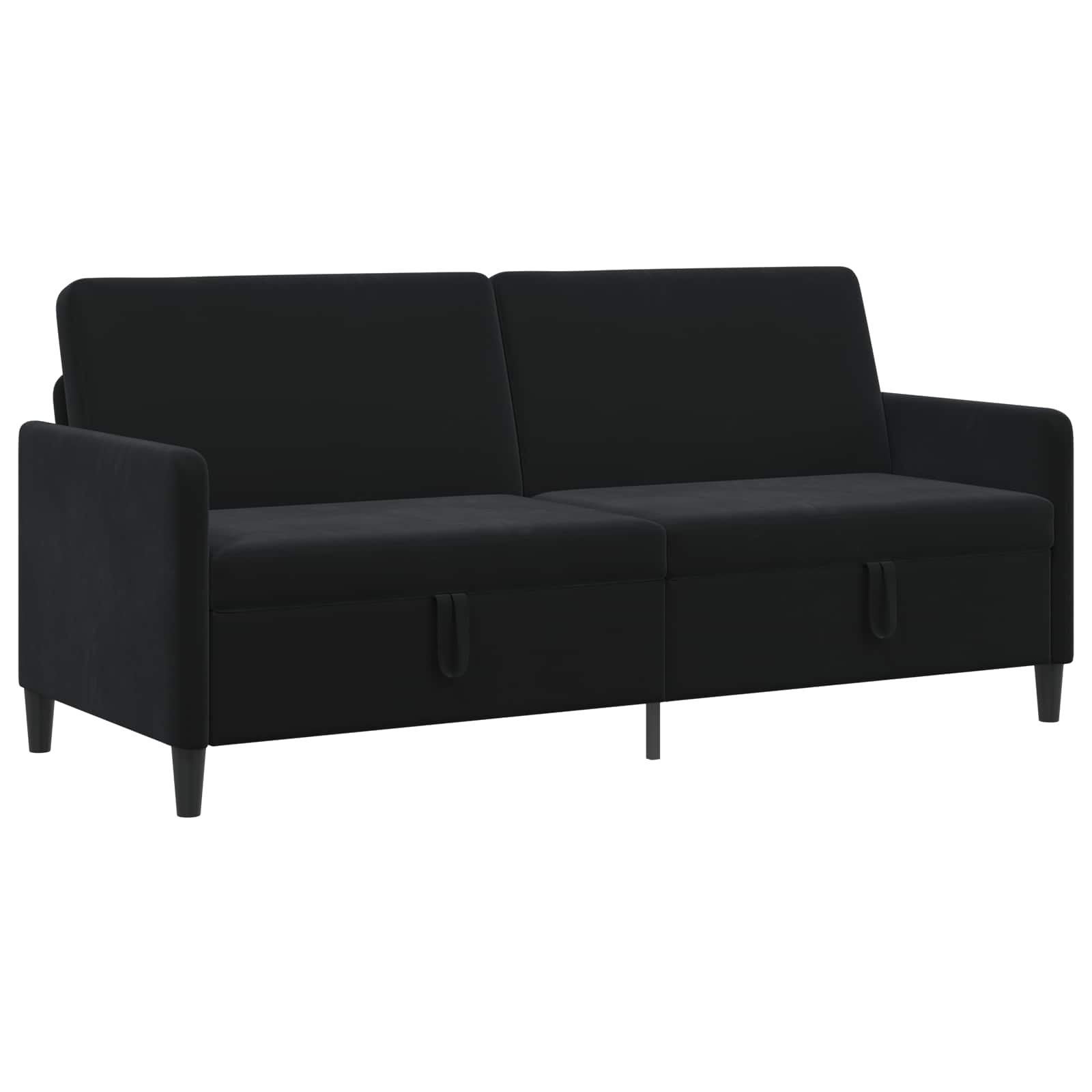 Sofa With Storage Black 192 x 78 x 87 cm Polyester