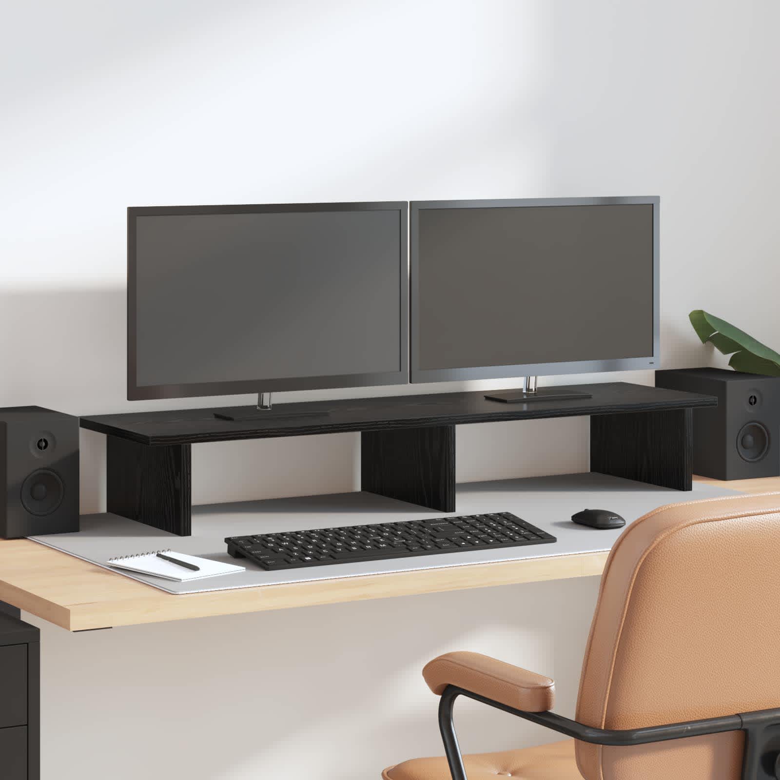 Monitor Stand Black Oak 100 x 27 x 15 cm Engineered Wood