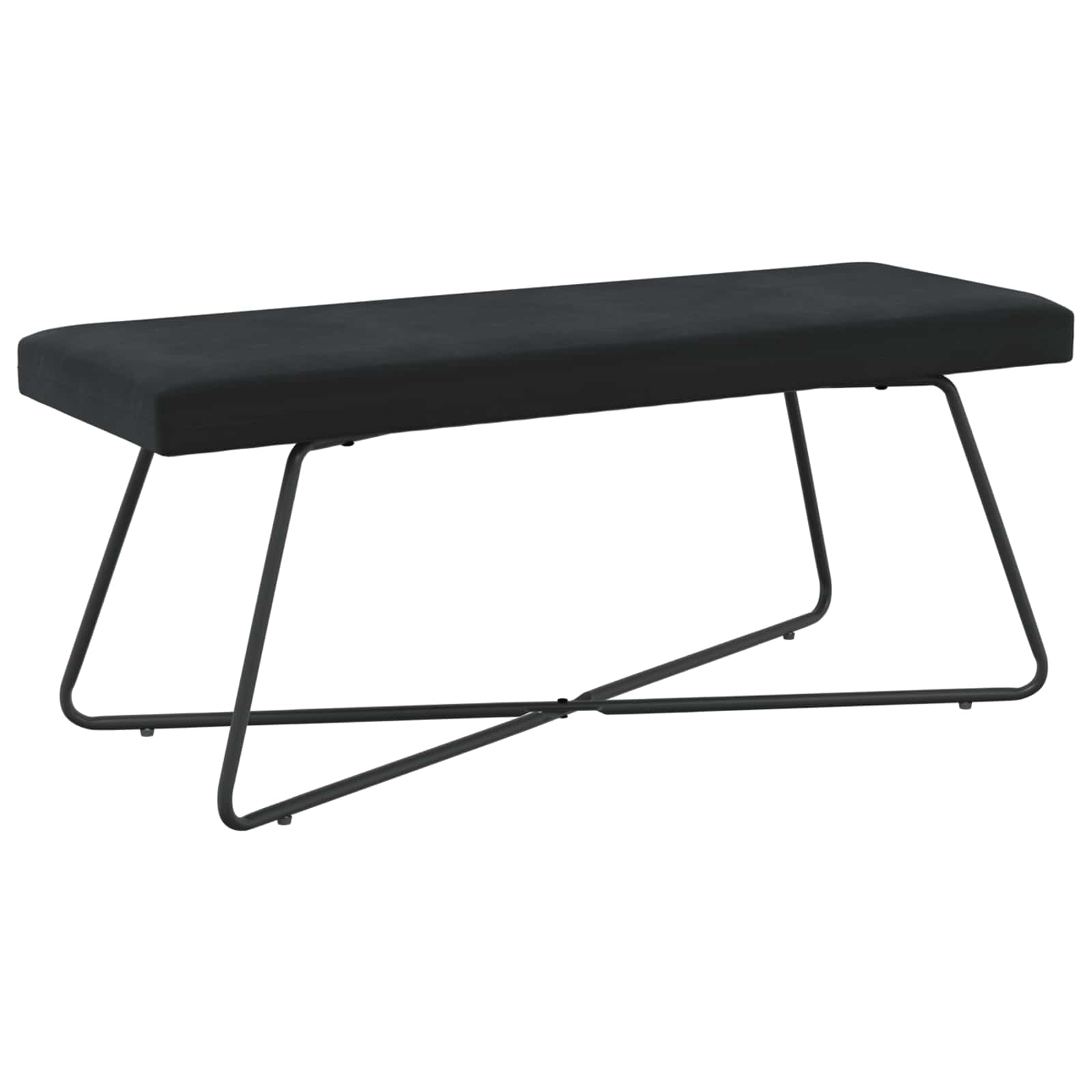 Bench Plain Black 110 x 40 x 45 cm Velvet