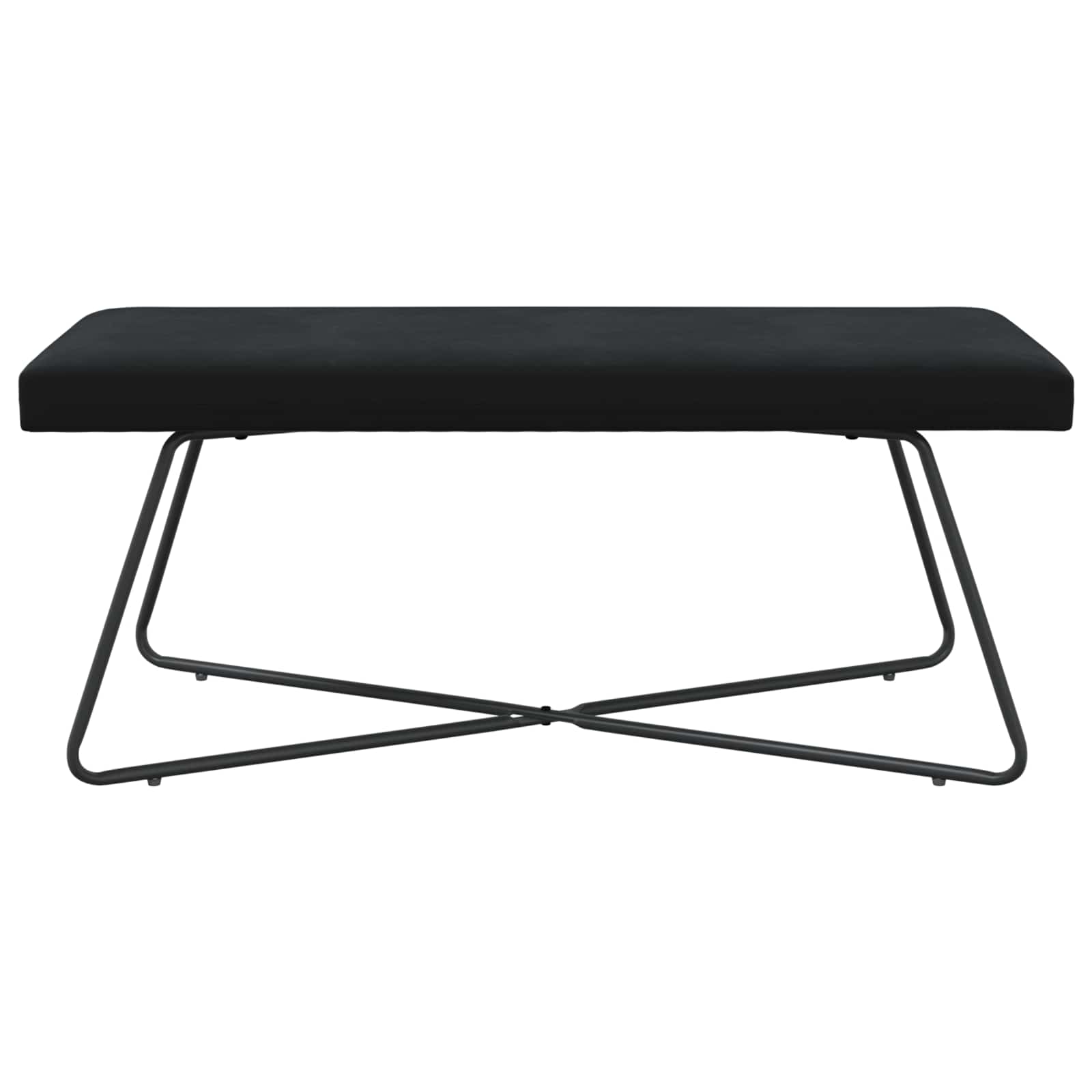 Bench Plain Black 110 x 40 x 45 cm Velvet