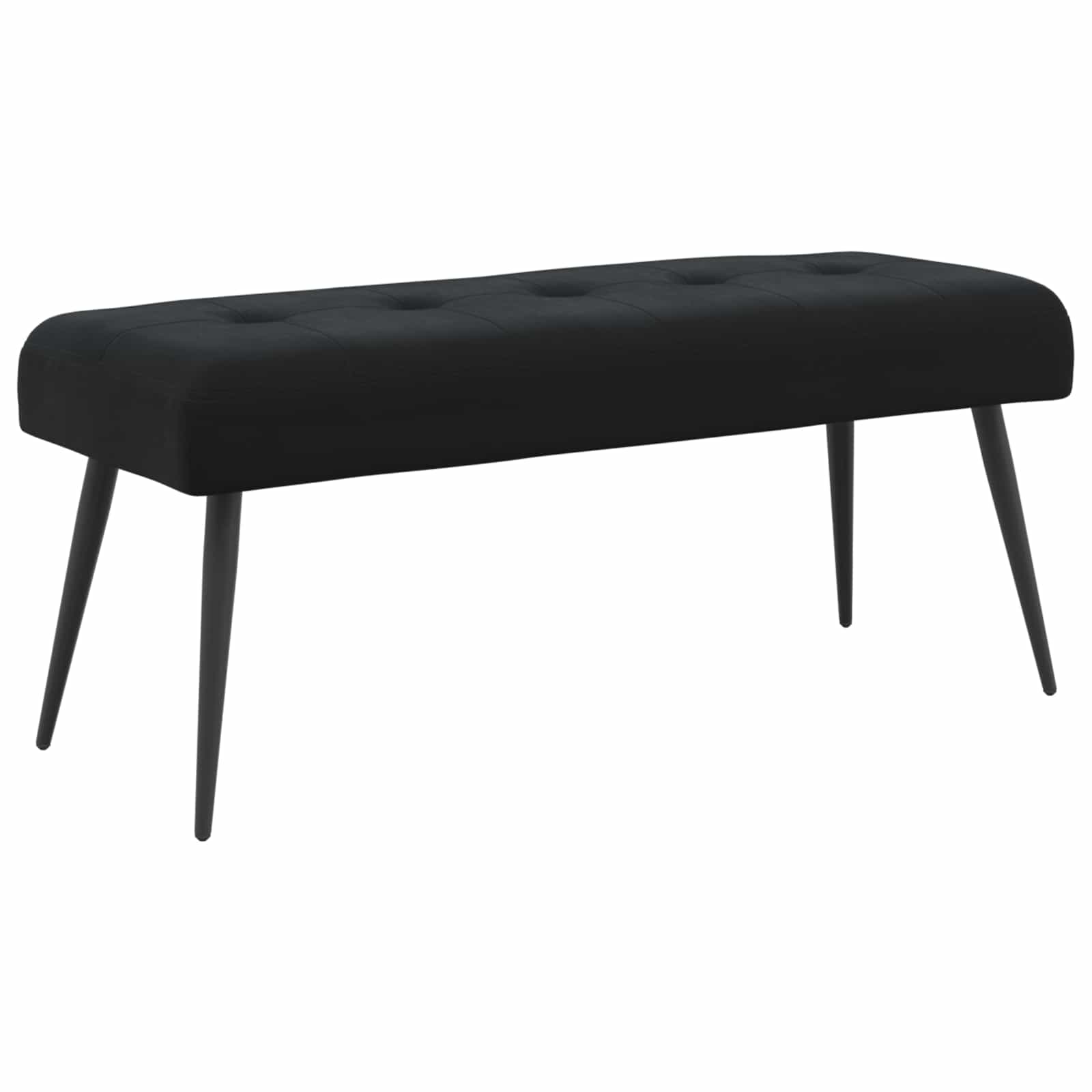 Button tufted bench Black 110 x 40 x 46 cm Velvet