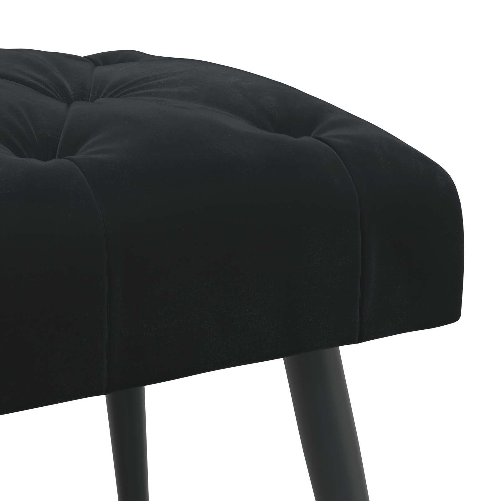 Button tufted bench Black 80 x 40 x 46 cm Velvet