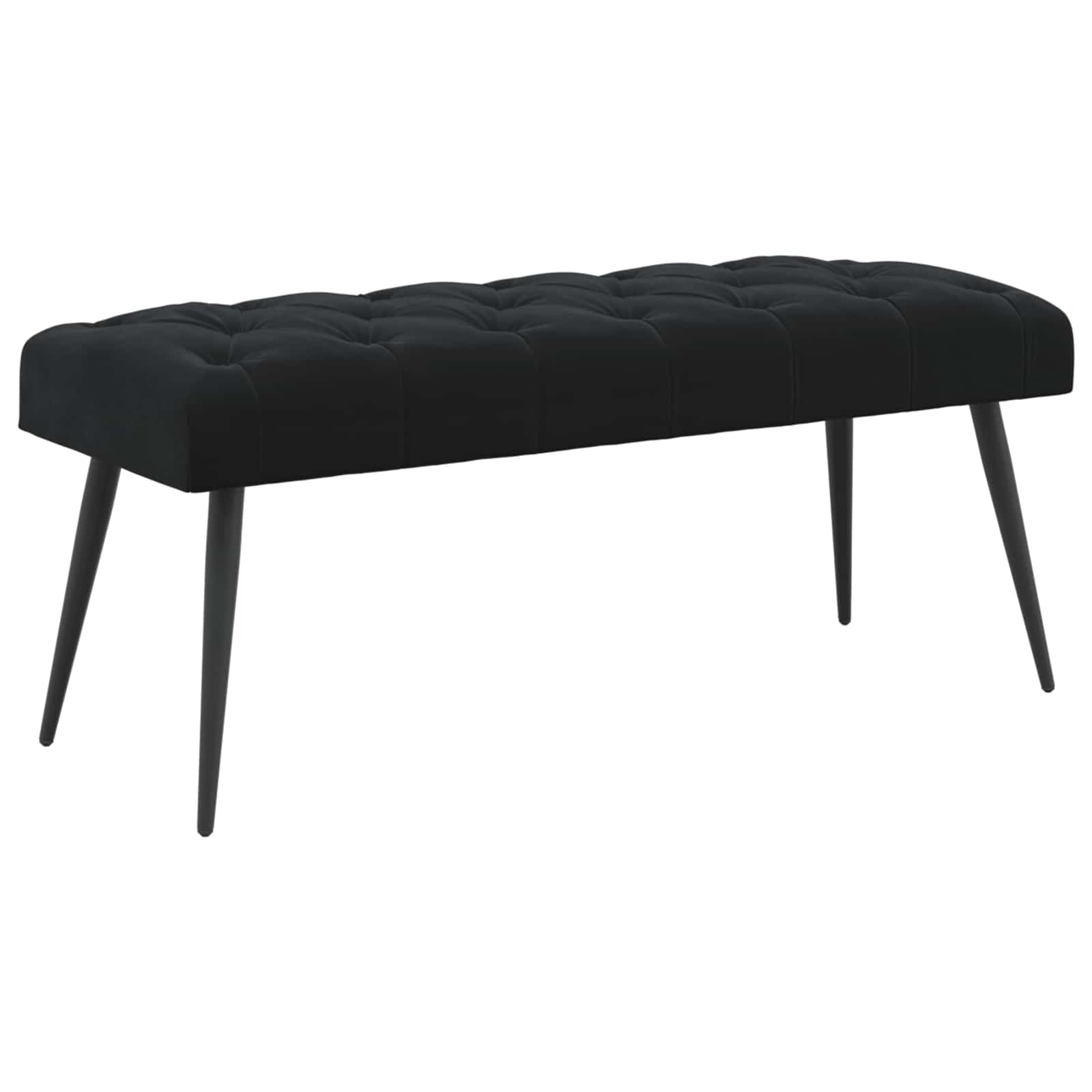 Button tufted bench Black 110 x 40 x 46 cm Velvet