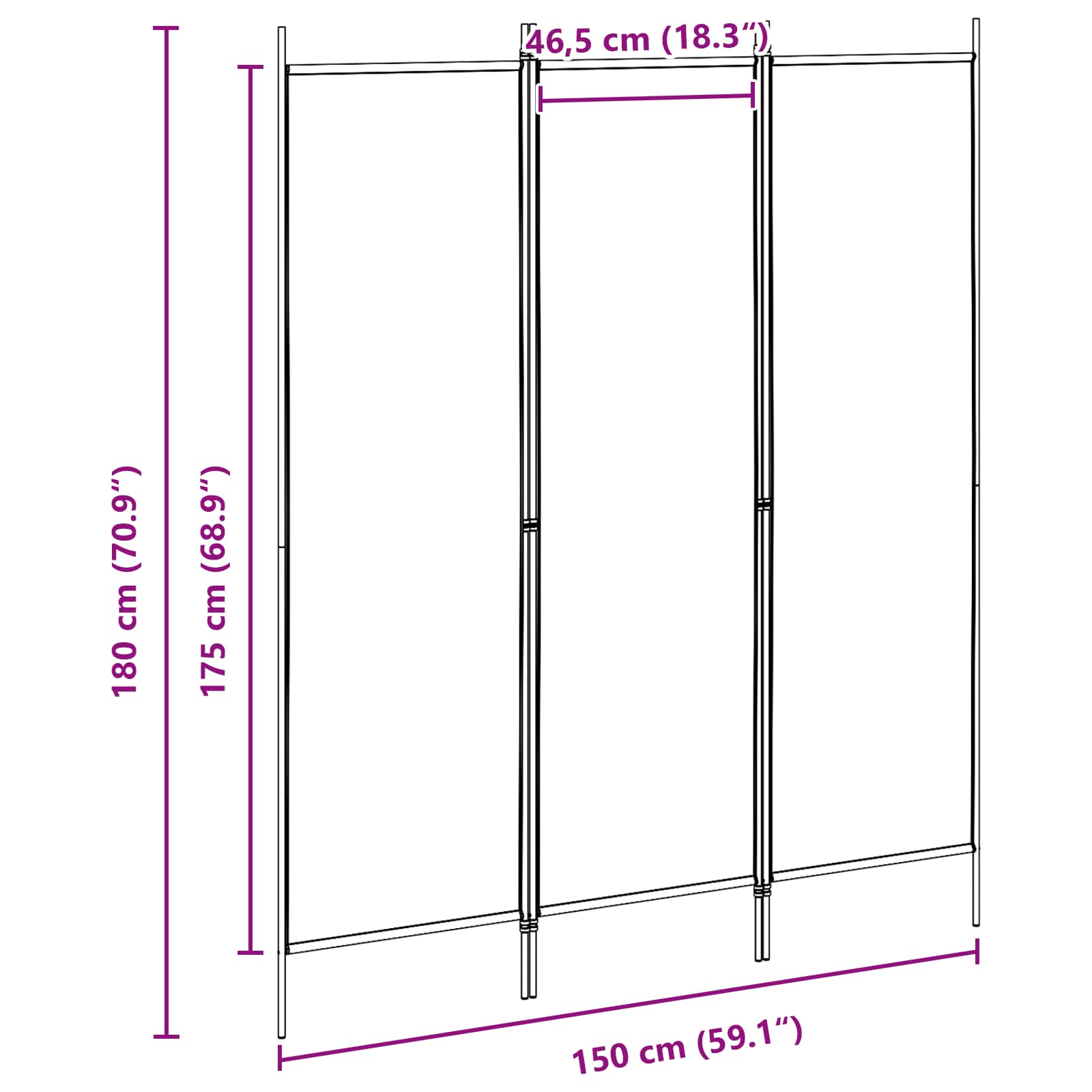 Room Divider Beige 150 x 180 cm Fabric