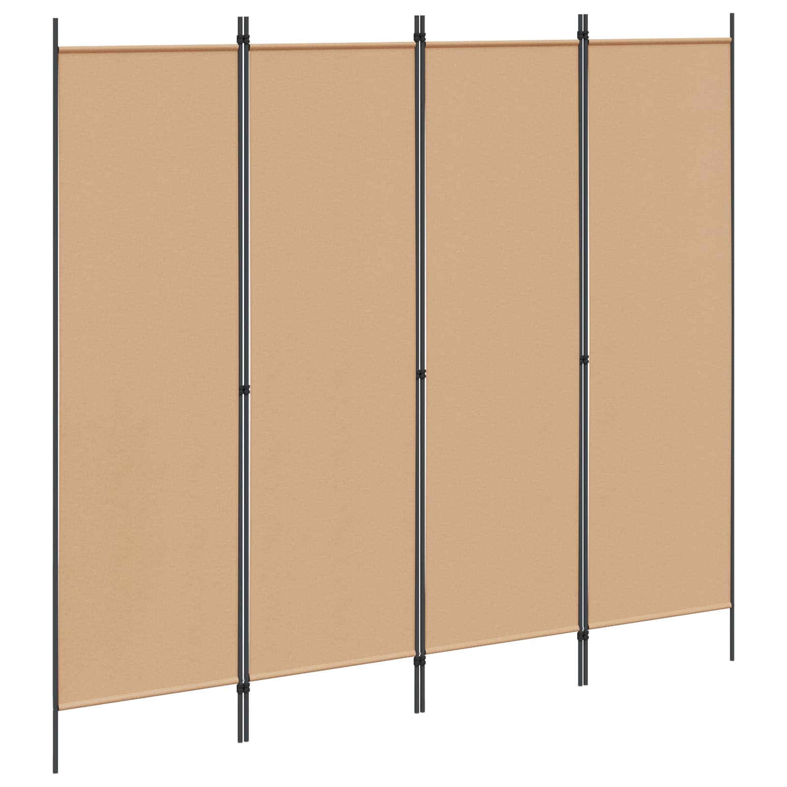 4-Panel Room Divider Beige 200 x 180 cm Fabric
