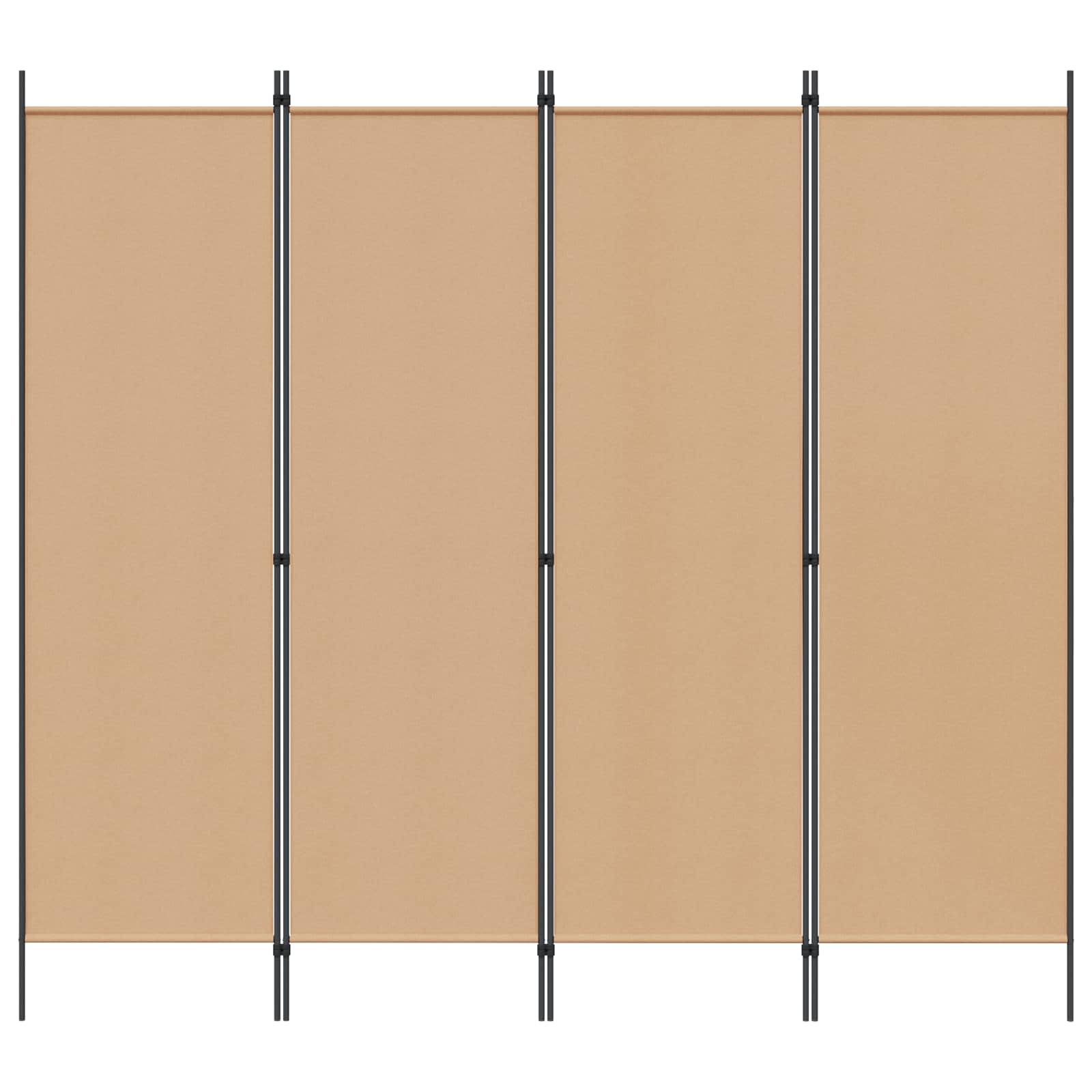 4-Panel Room Divider Beige 200 x 180 cm Fabric