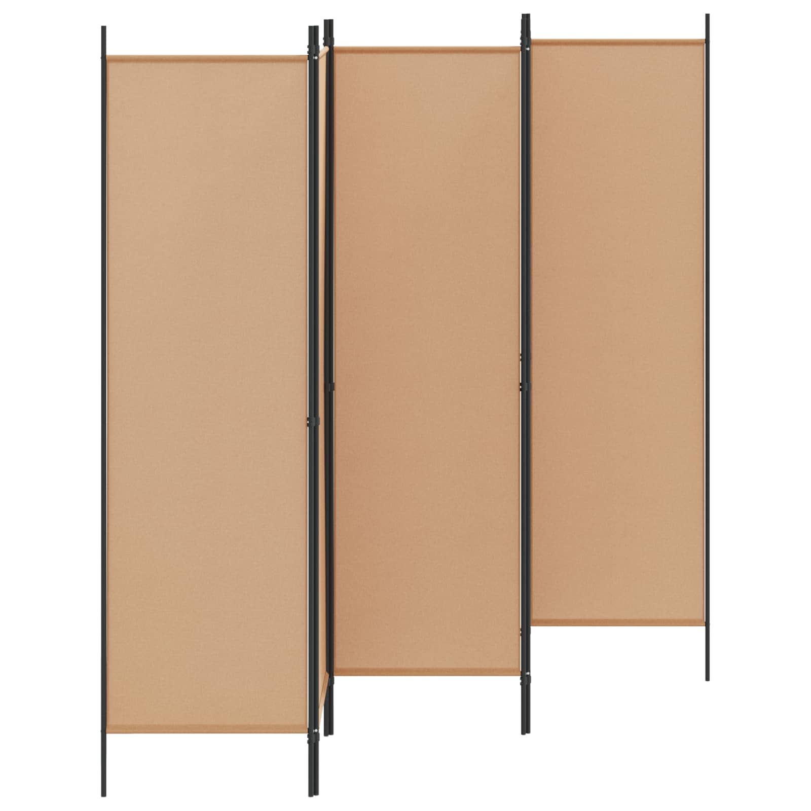 5-Panel Room Divider Beige 250 x 180 cm Fabric