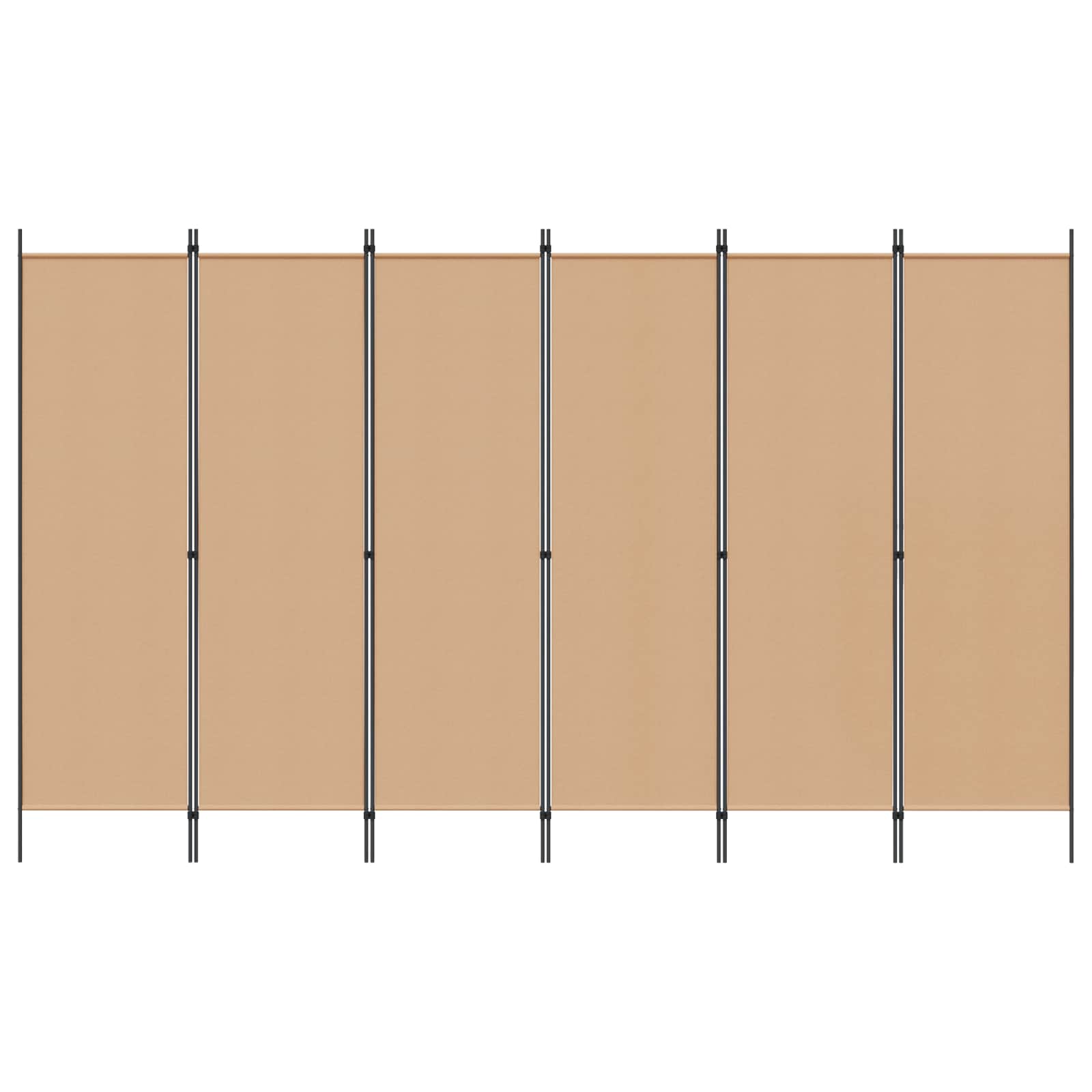 6-Panel Room Divider Beige 300 x 180 cm Fabric