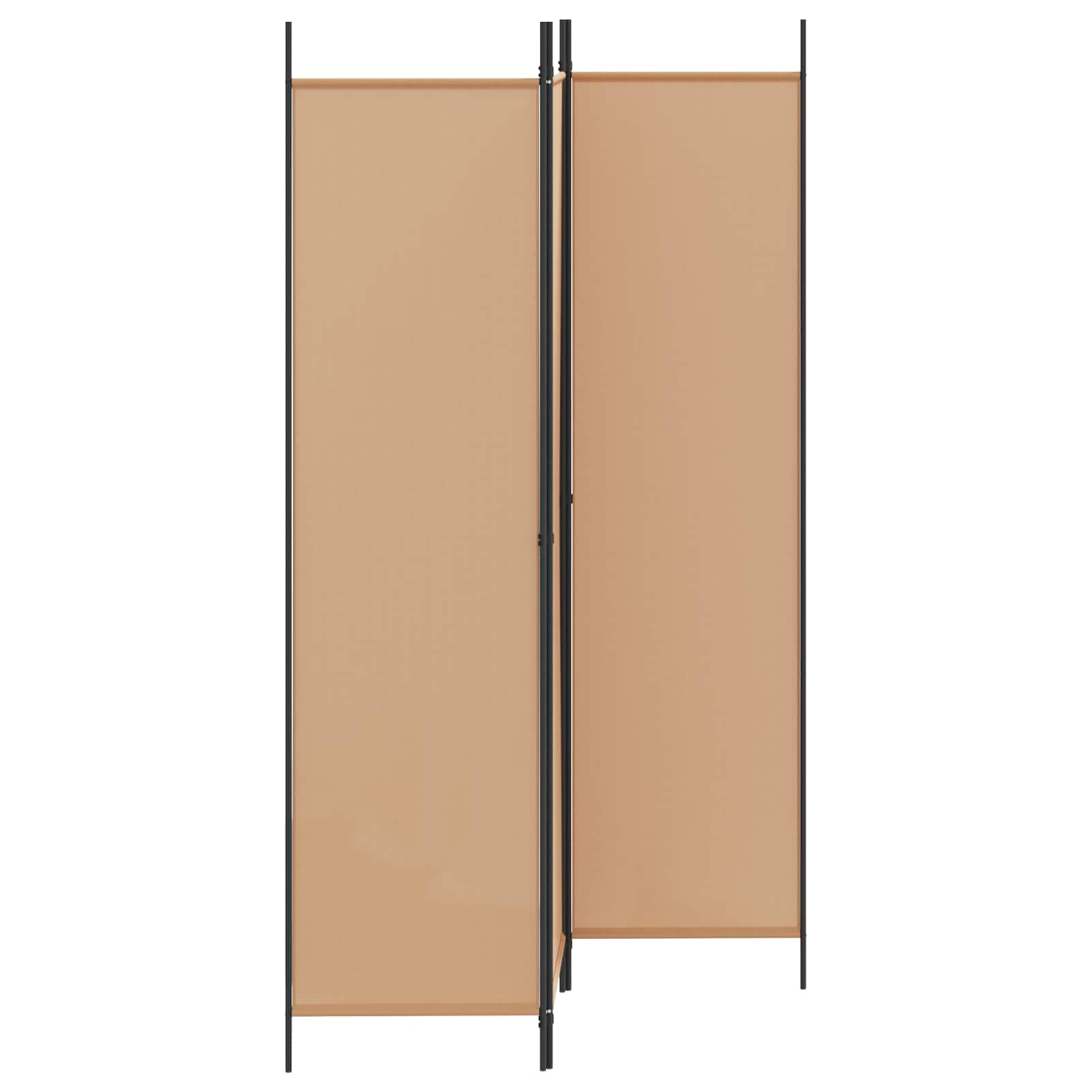 3-Panel Room Divider Beige 150 x 200 cm Fabric