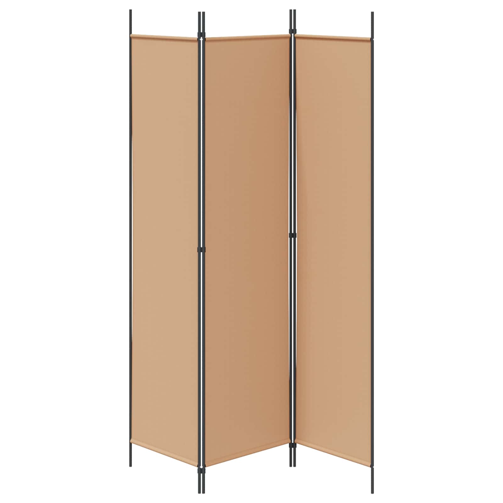 3-Panel Room Divider Beige 150 x 200 cm Fabric