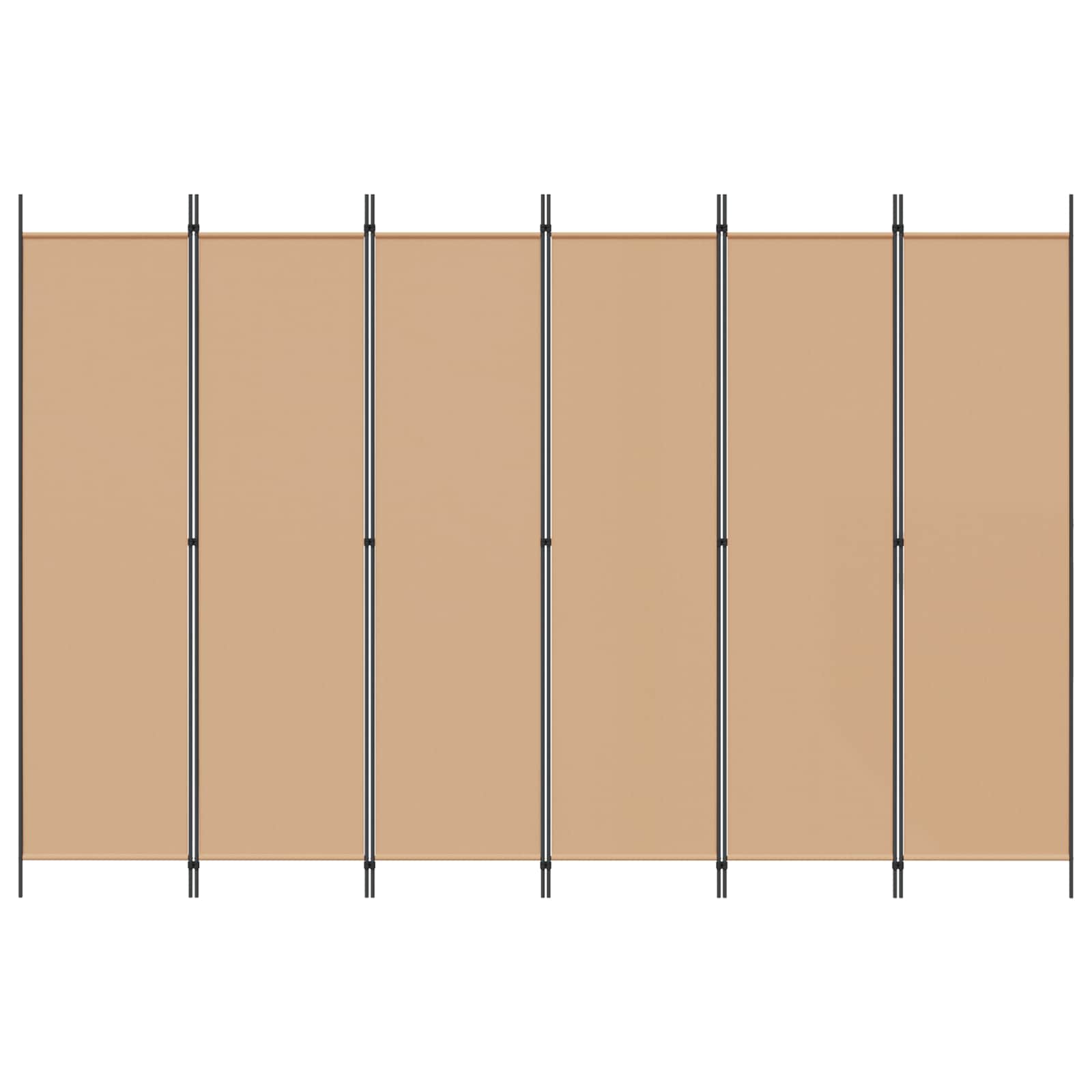 6-Panel Room Divider Beige 300 x 200 cm Fabric