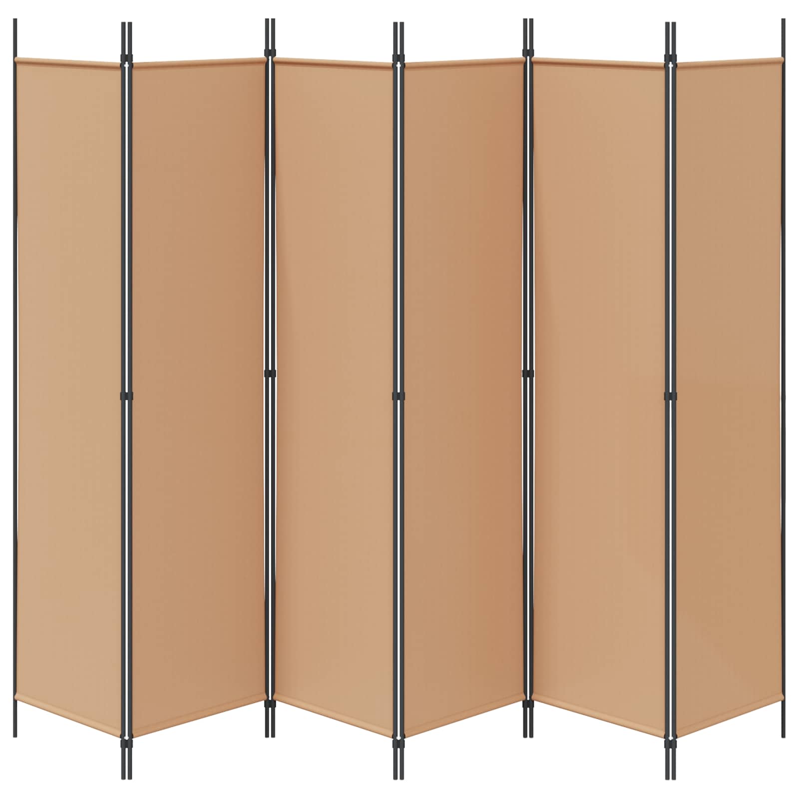 6-Panel Room Divider Beige 300 x 200 cm Fabric