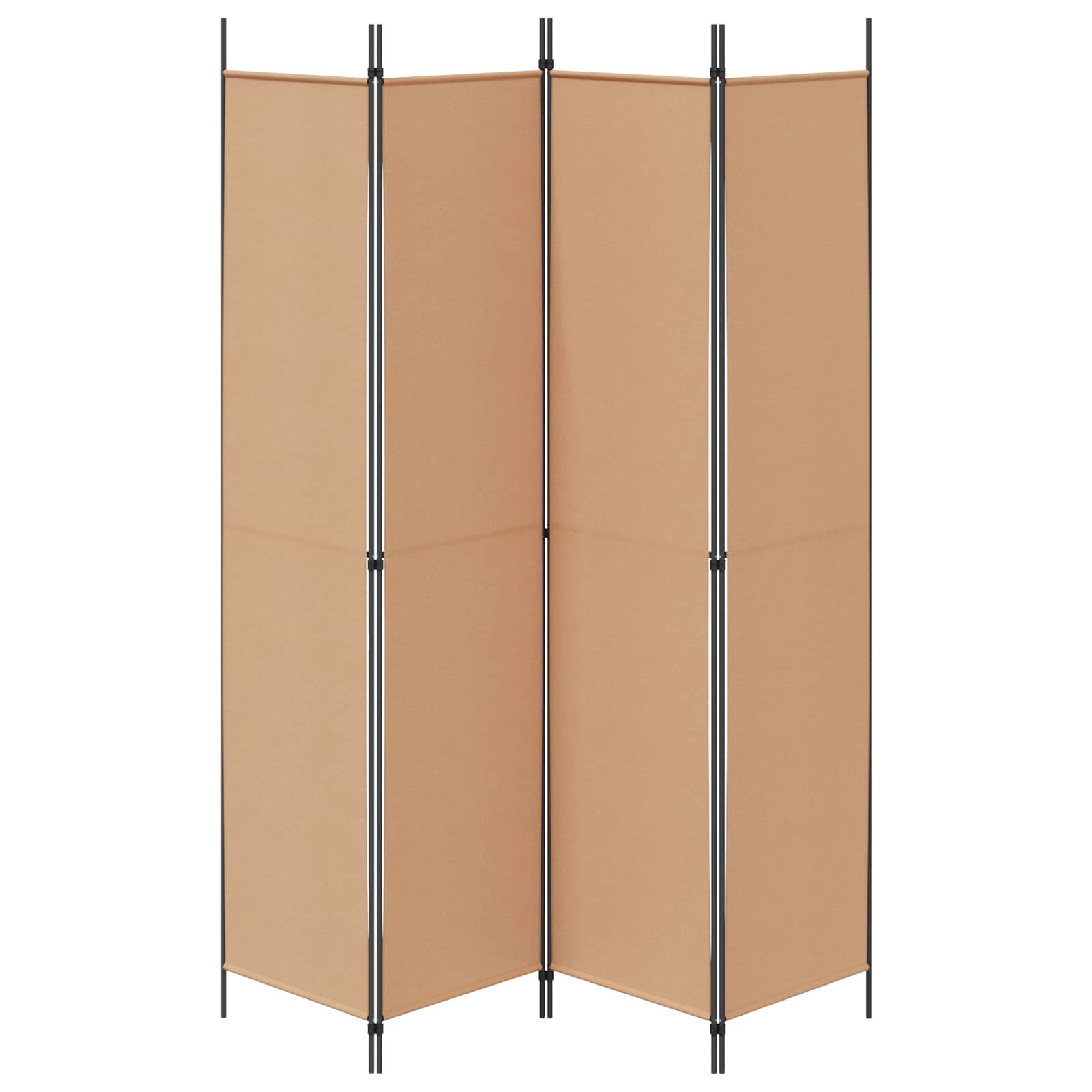 4-Panel Room Divider Beige 200 x 220 cm Fabric