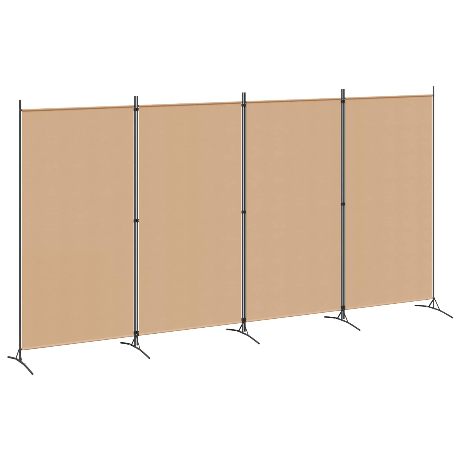 4-Panel Room Divider Beige 346 x 180 cm Fabric