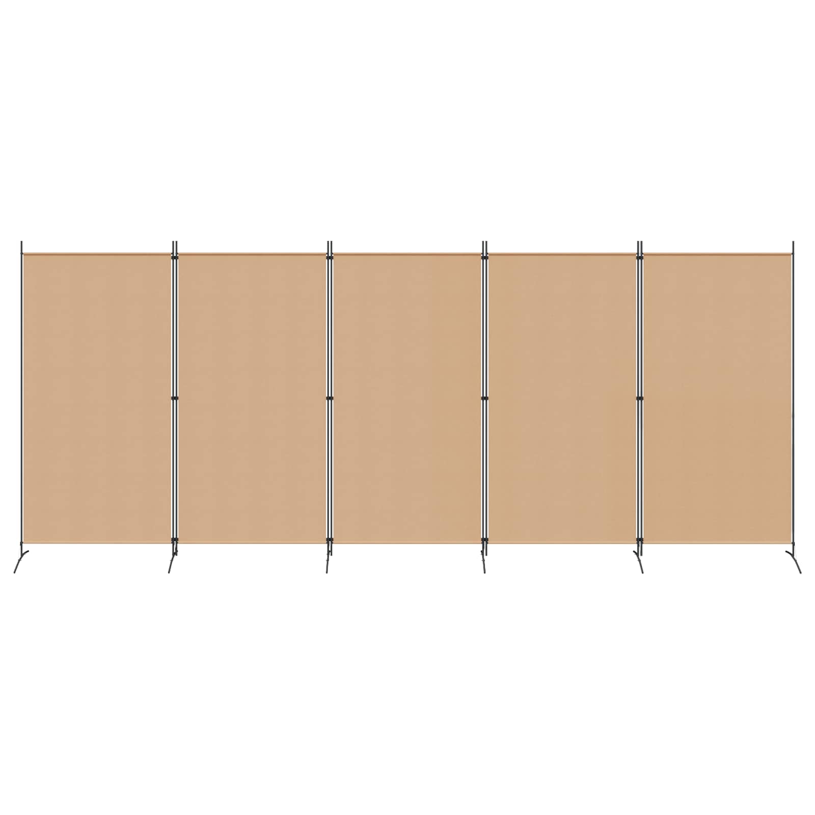 5-Panel Room Divider Beige 433 x 180 cm Fabric