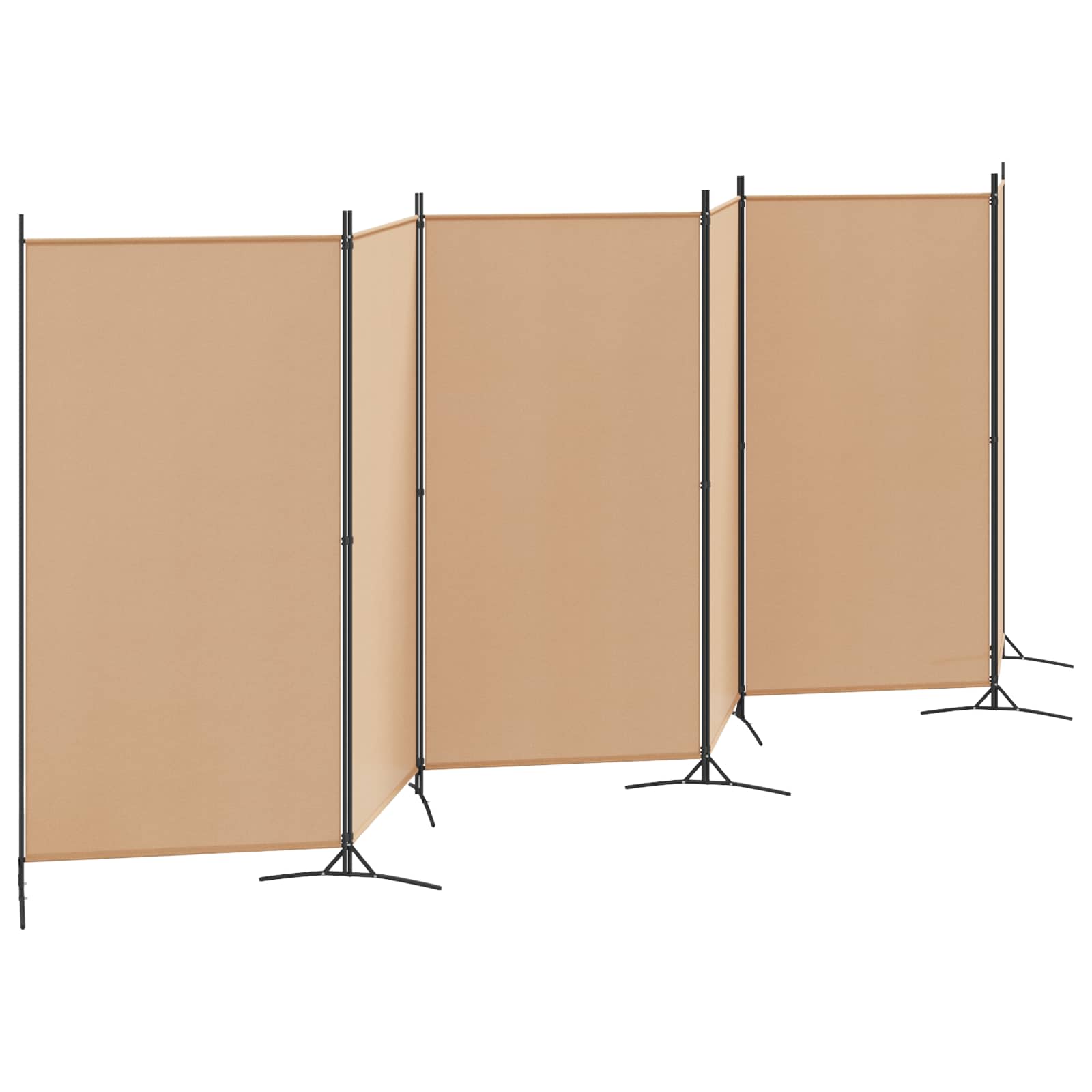 6-Panel Room Divider Beige 520 x 180 cm Fabric