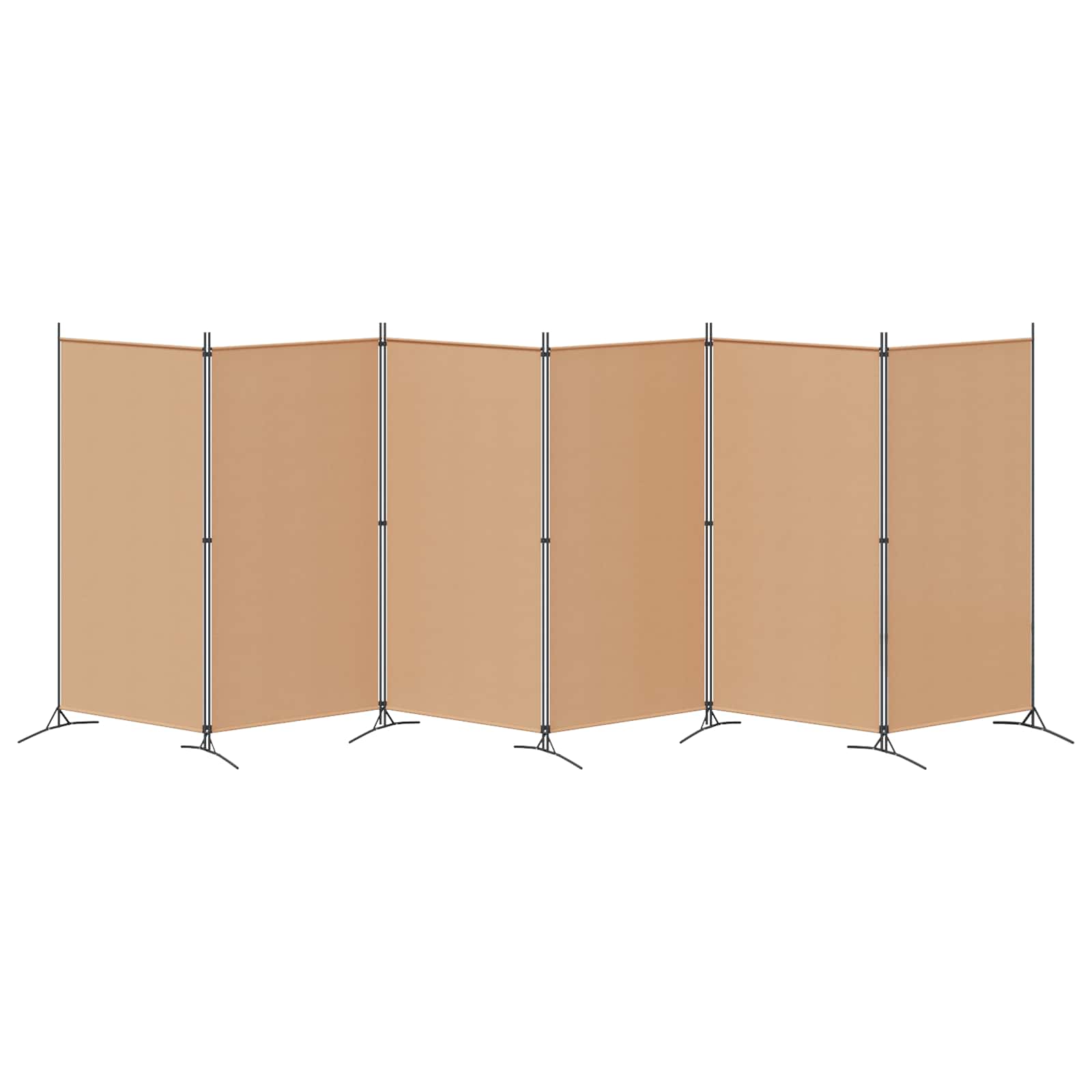 6-Panel Room Divider Beige 520 x 180 cm Fabric
