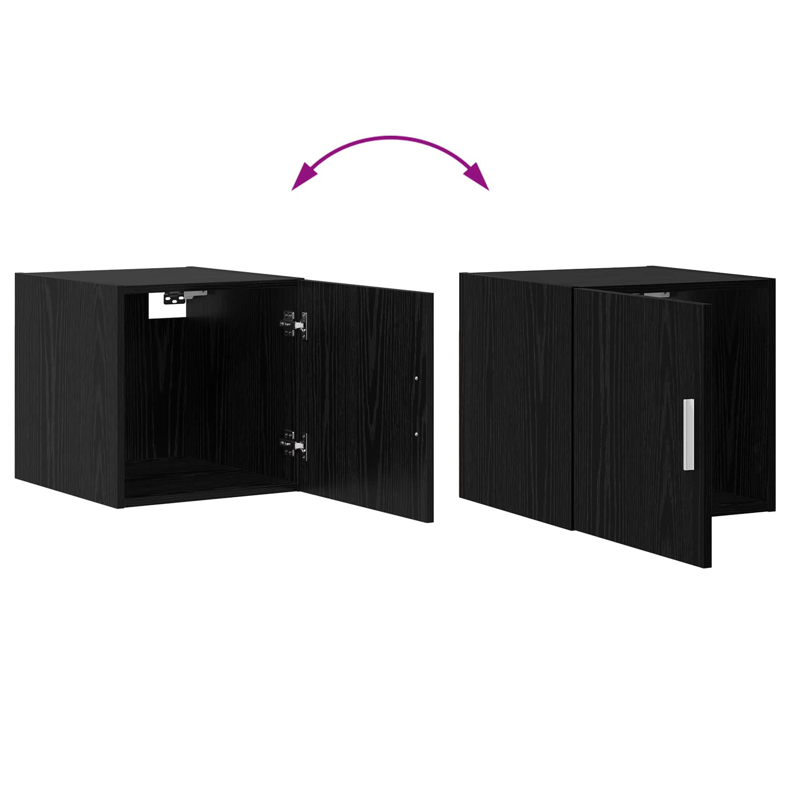 Wall Cabinet Black Oak 40 x 42.5 x 40 cm Engineered Wood