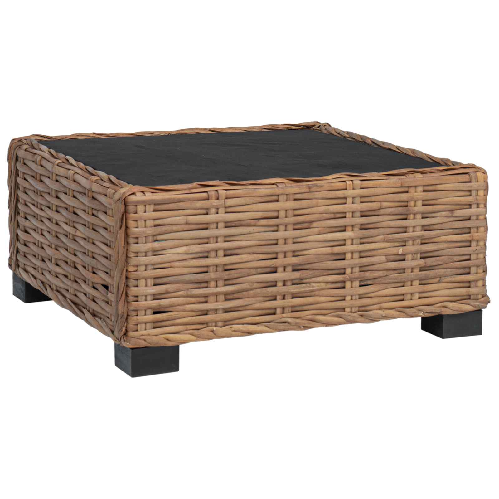 Footrest with Cushion GENDT Natural Rattan Natural