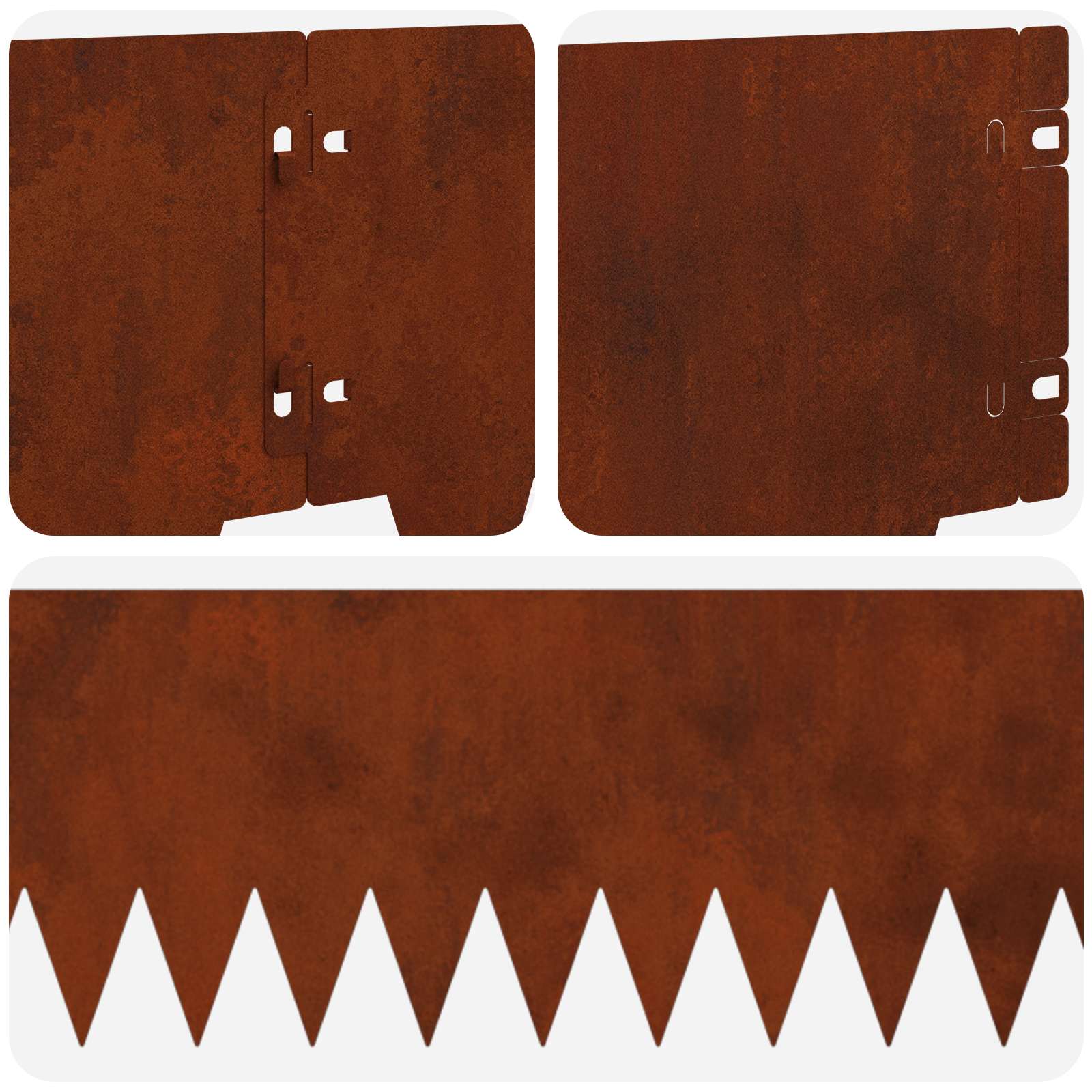 Lawn Edging 10 pcs 103 x 20 cm Steel Rusty