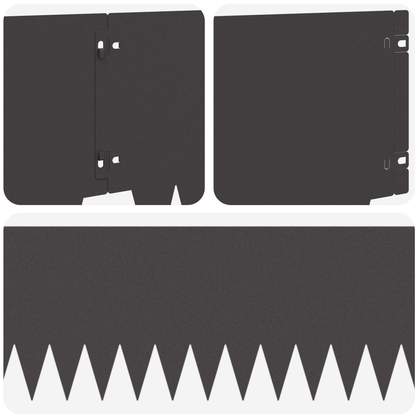 Lawn Edging 10 pcs 103 x 25 cm metal Black