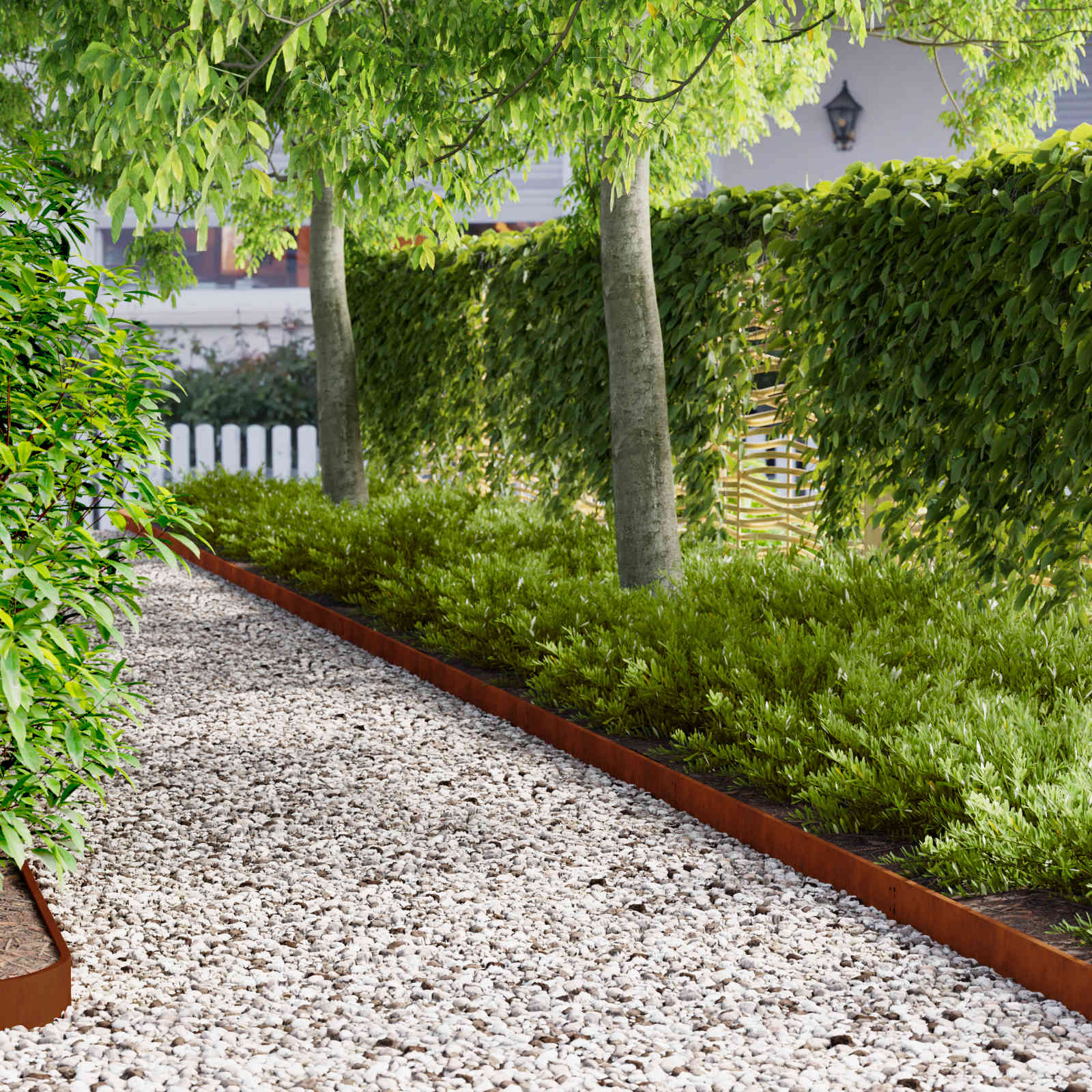Lawn Edge with Bent Top 10 pcs 103x10cm Steel Rusty