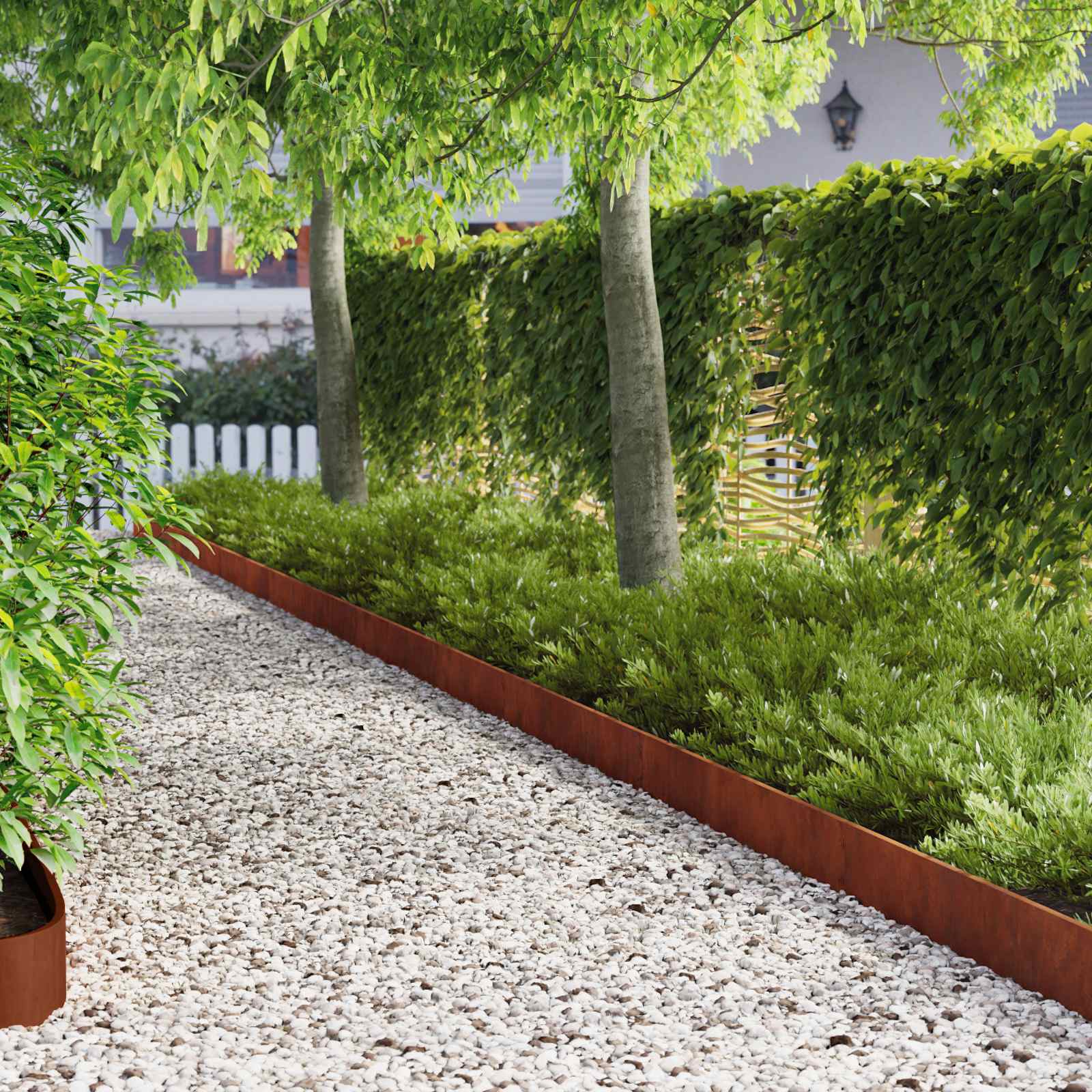 Lawn Edge with Bent Top 10 pcs 103x15cm Steel Rusty