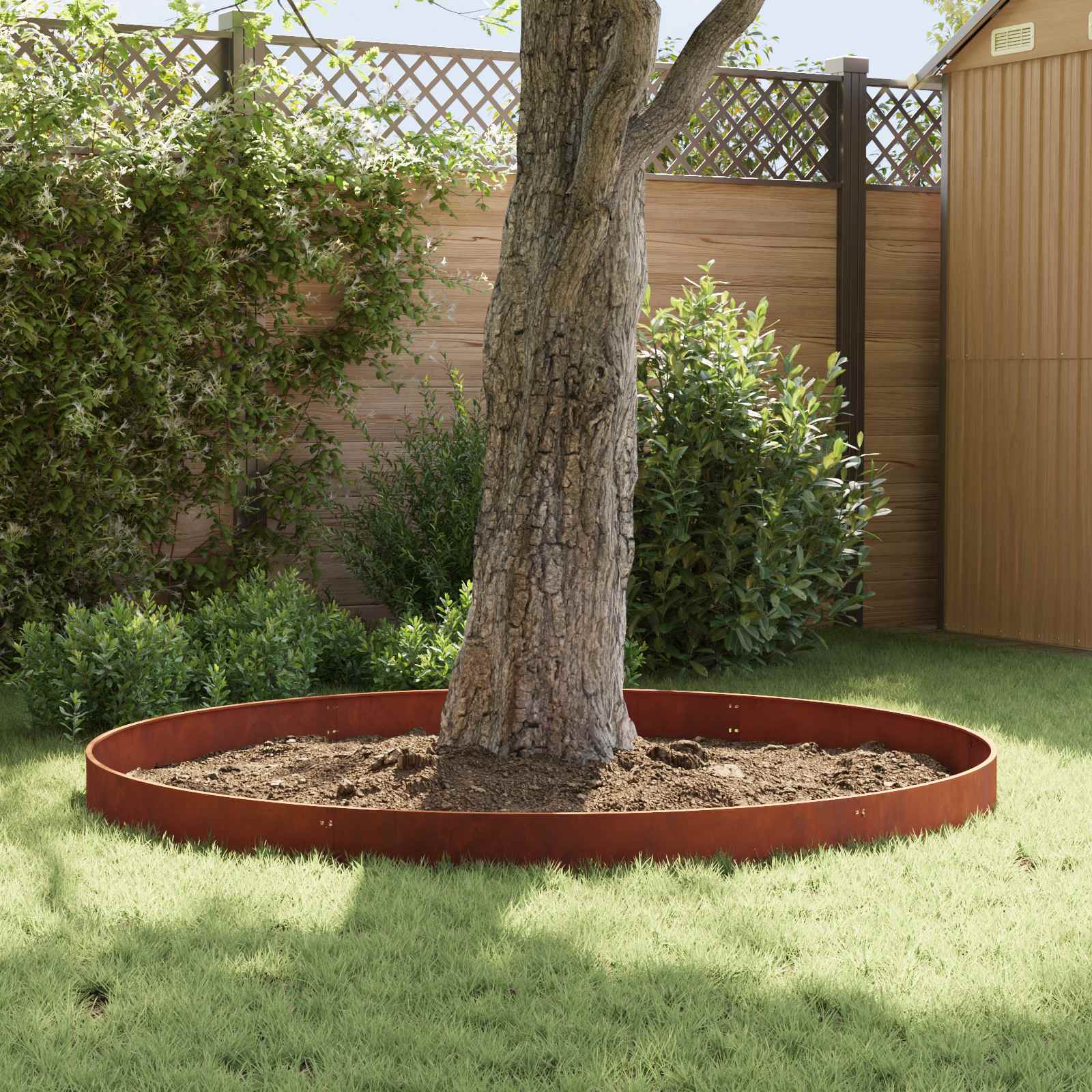 Lawn Edge with Bent Top 10 pcs 103x15cm Steel Rusty