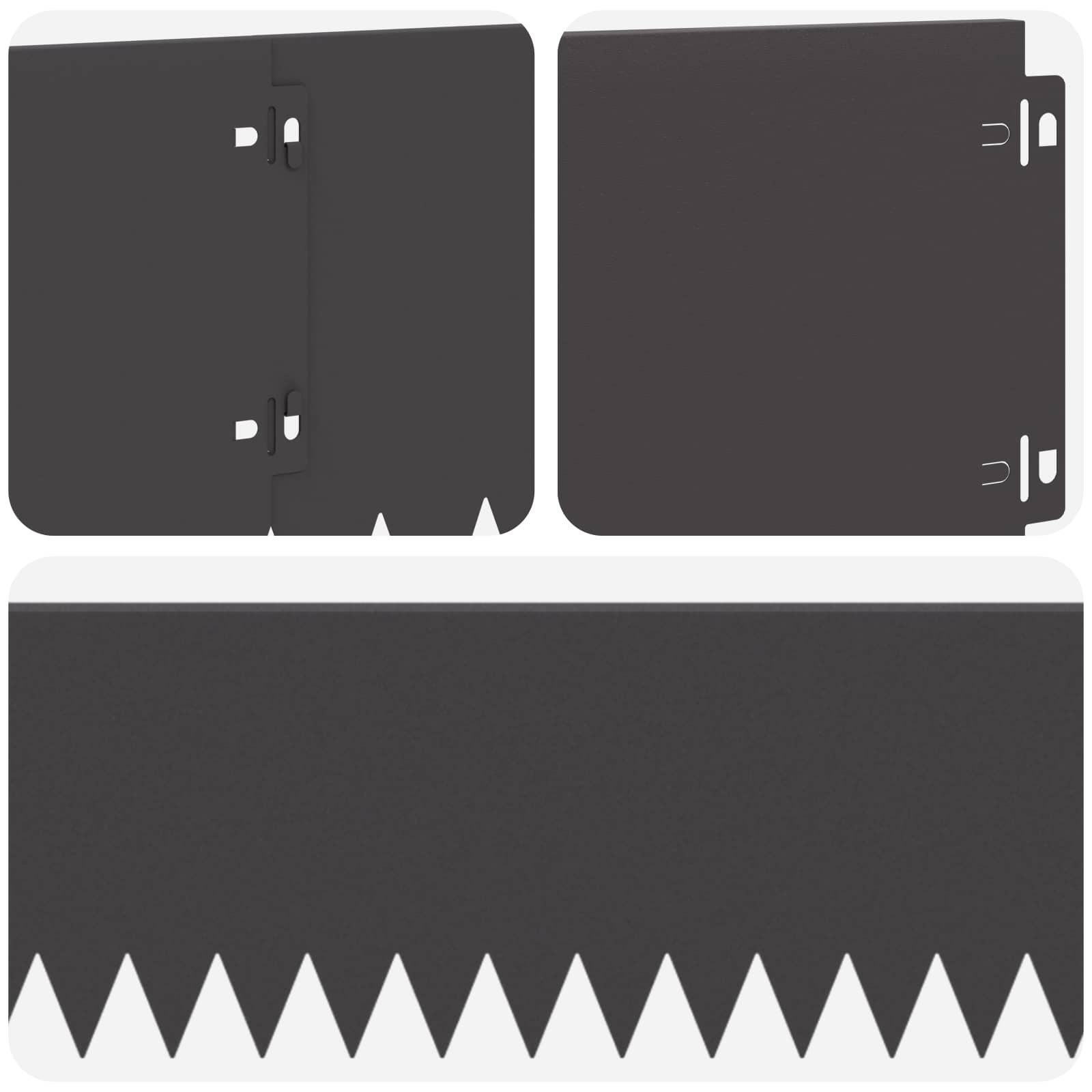 Lawn Edging 10 pcs 103 x 20 cm Steel Black
