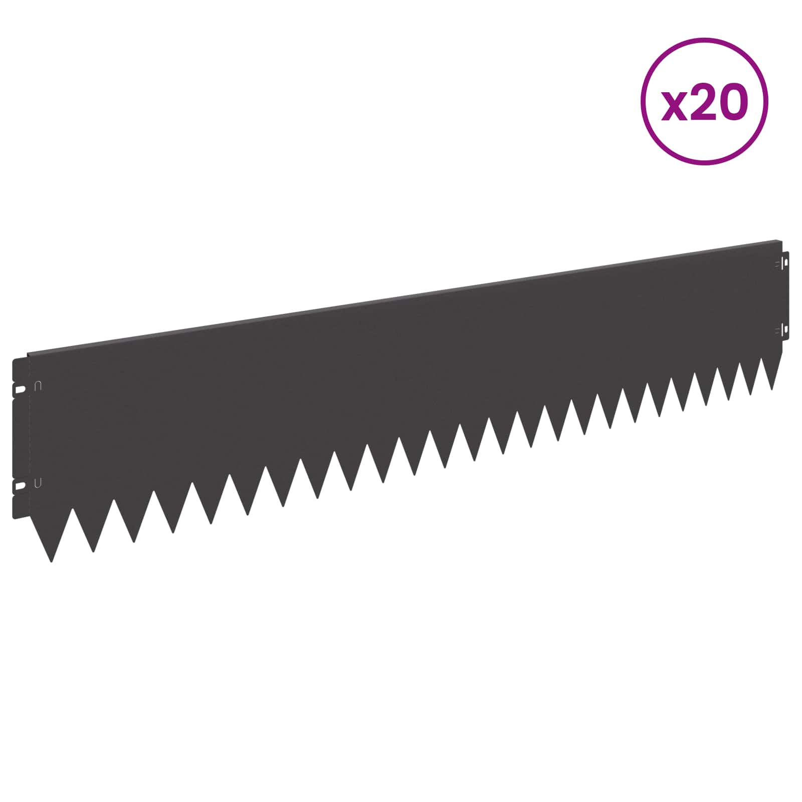 Lawn Edging 20 pcs 103 x 20 cm Steel Black