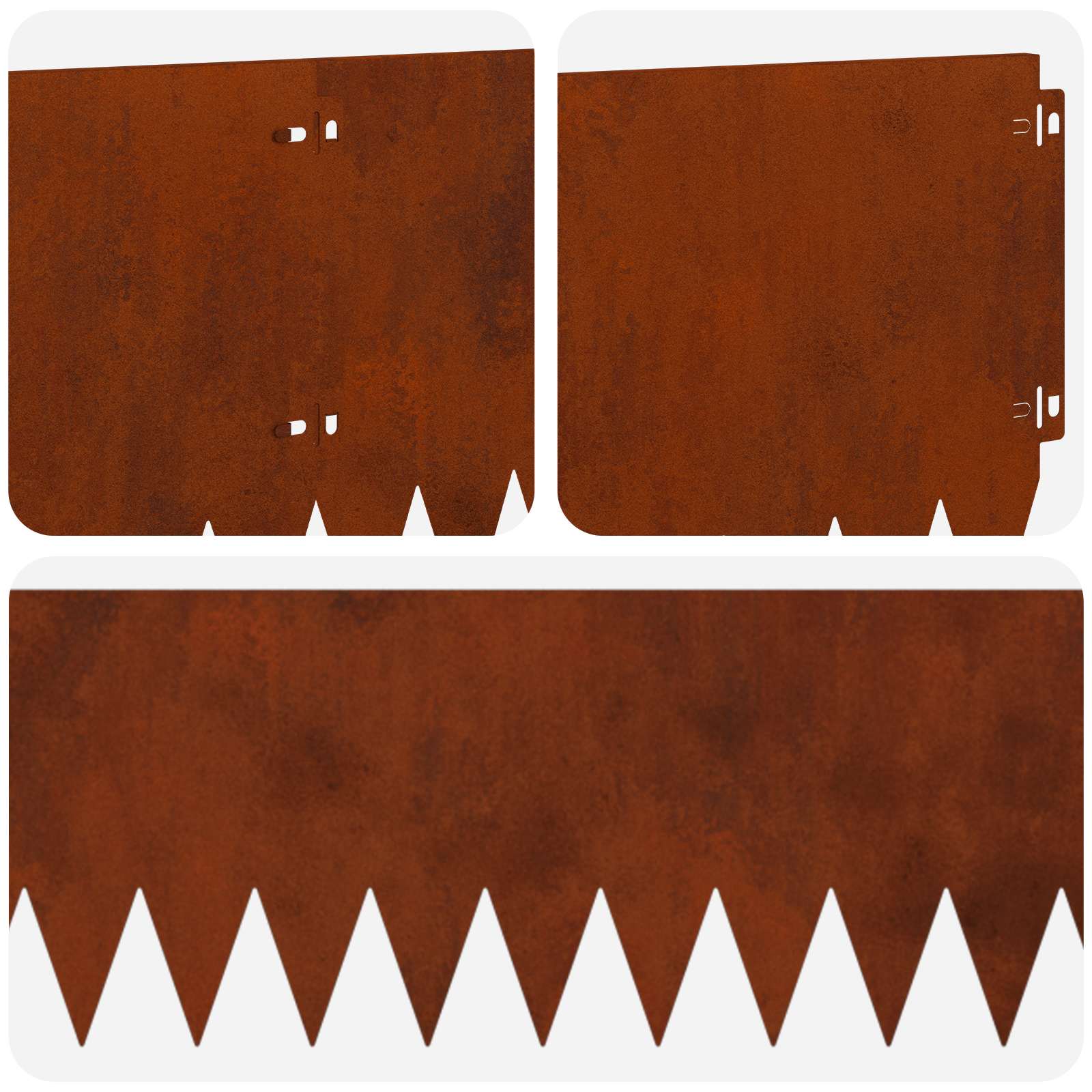 Lawn Edging 10 pcs 103 x 25 cm Steel Rusty