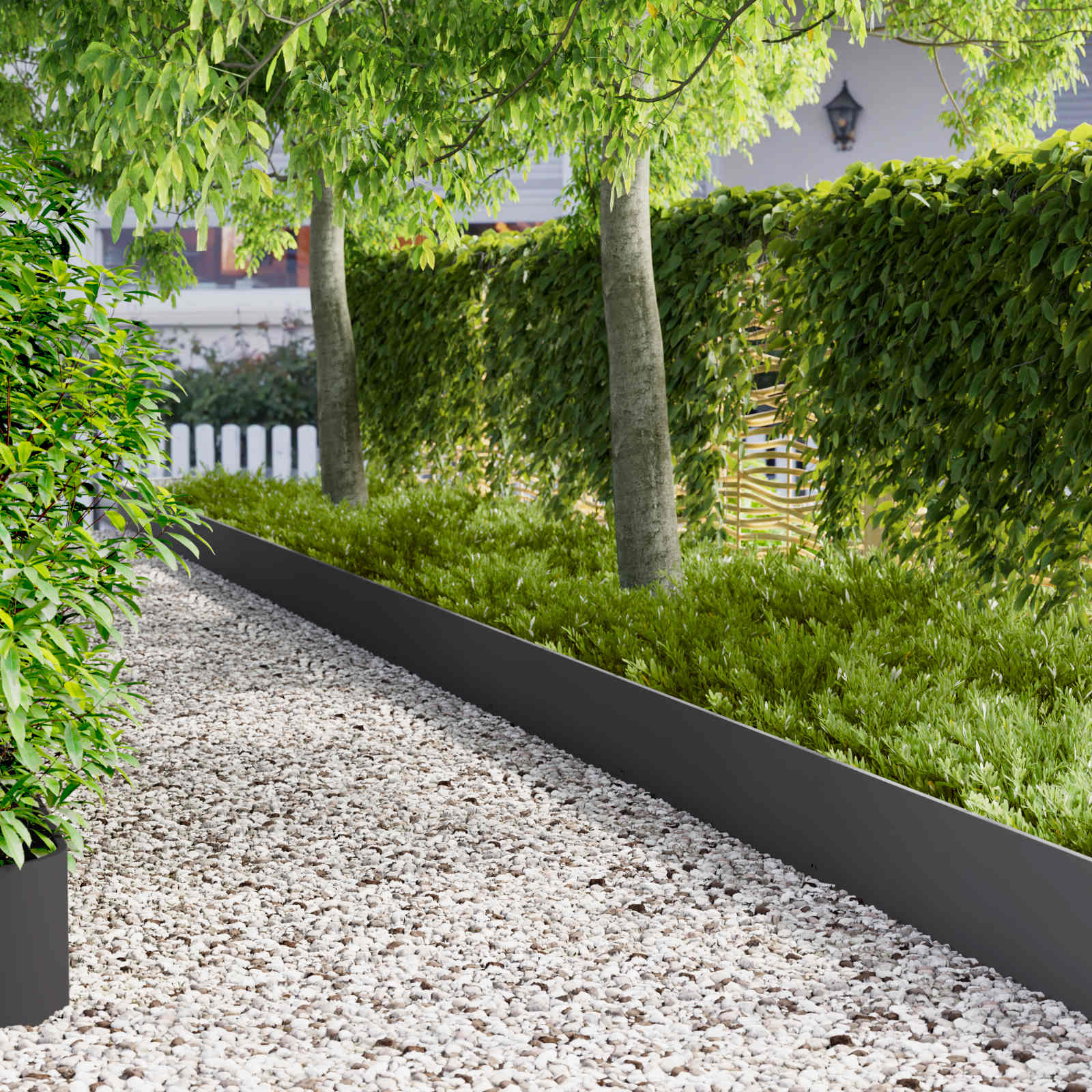 Lawn Edging 10 pcs 103 x 30 cm Steel Black