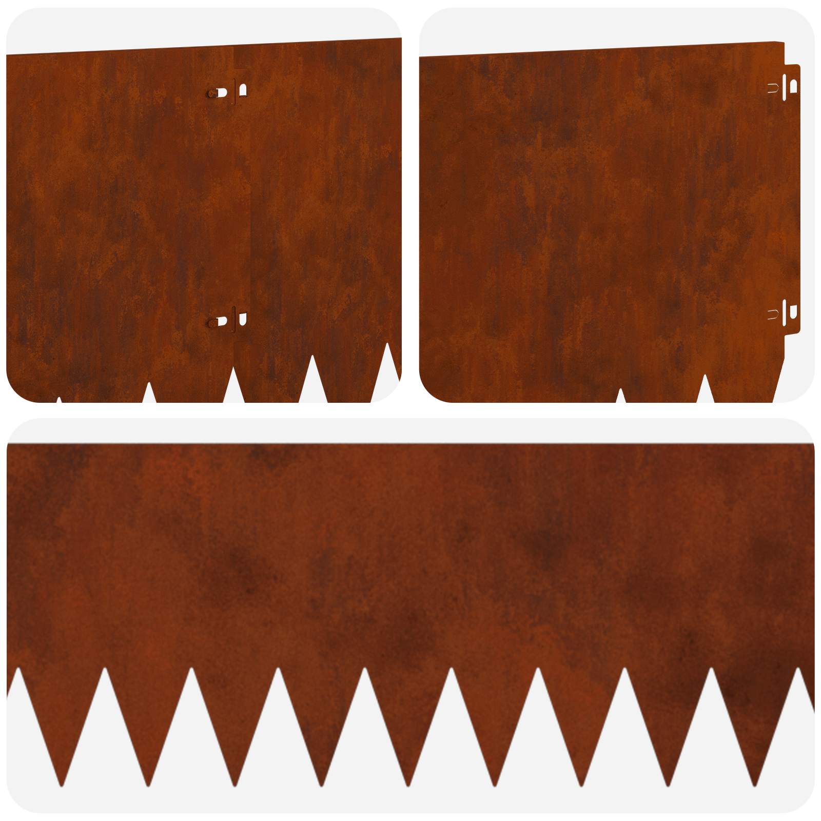 Lawn Edging 10 pcs 103 x 30 cm Steel Rusty