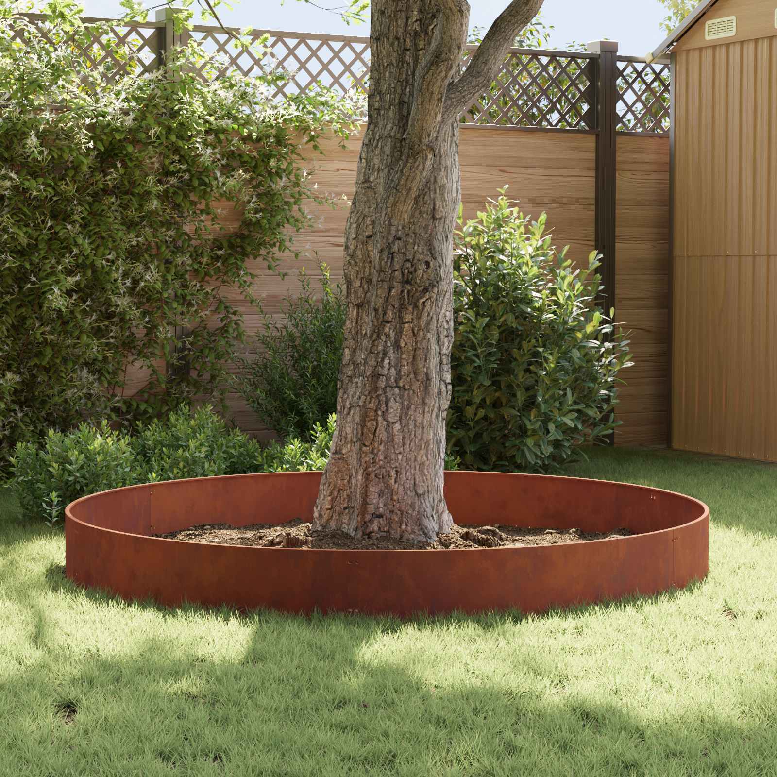 Lawn Edging 10 pcs 103 x 30 cm Steel Rusty