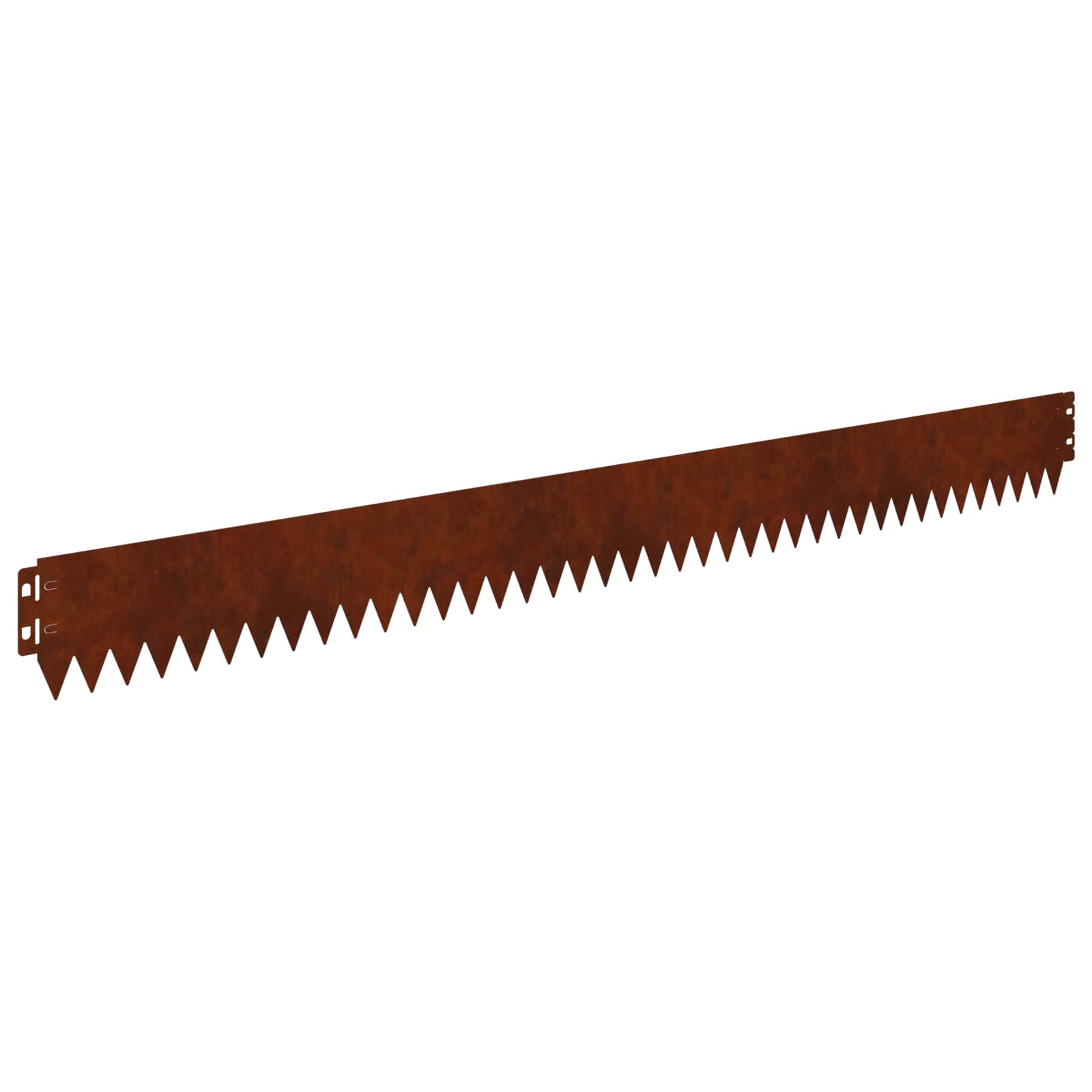 Lawn Edge with Top Fold 10 pcs 103x10cm Steel Rusty