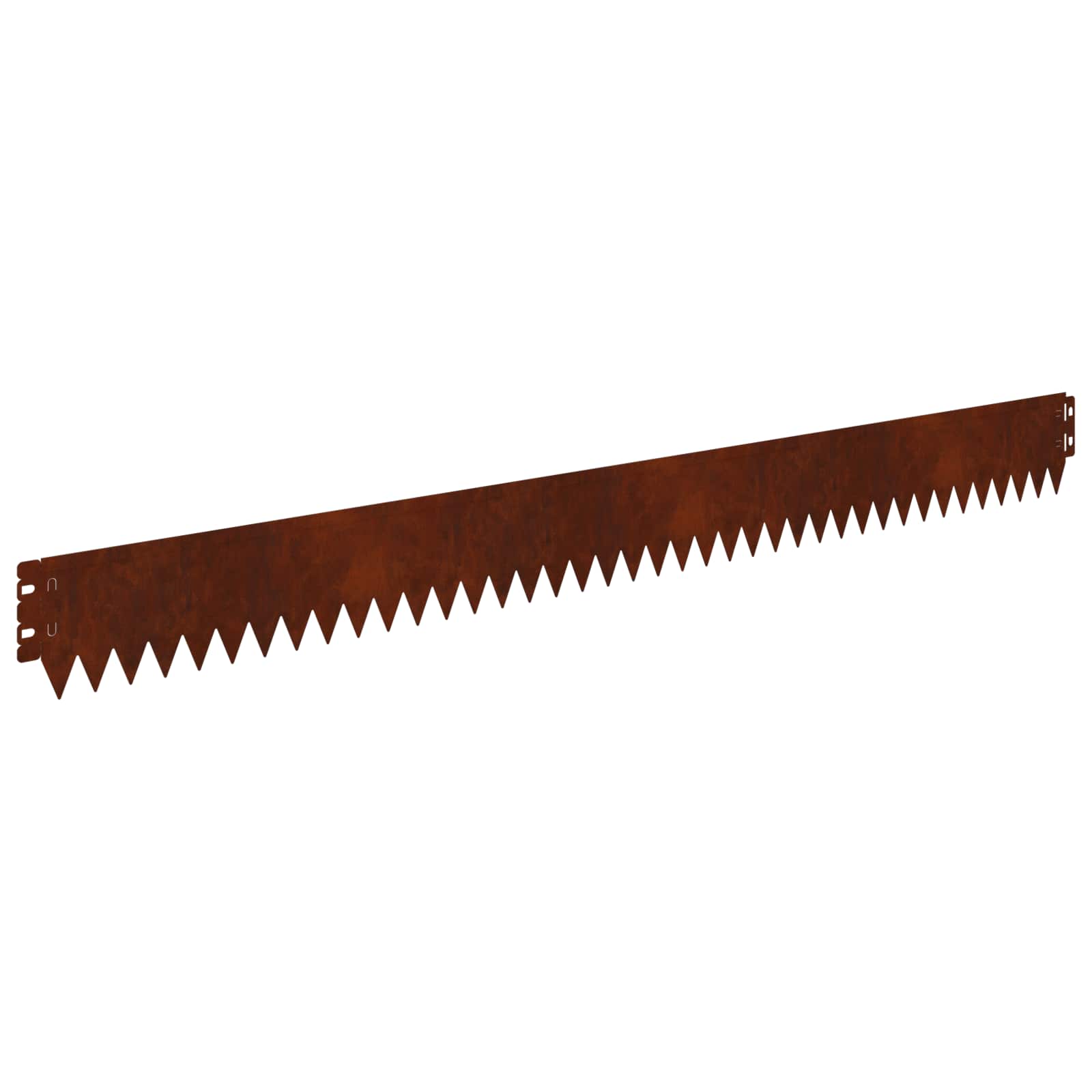Lawn Edge with Top Fold 10 pcs 103x10cm Steel Rusty