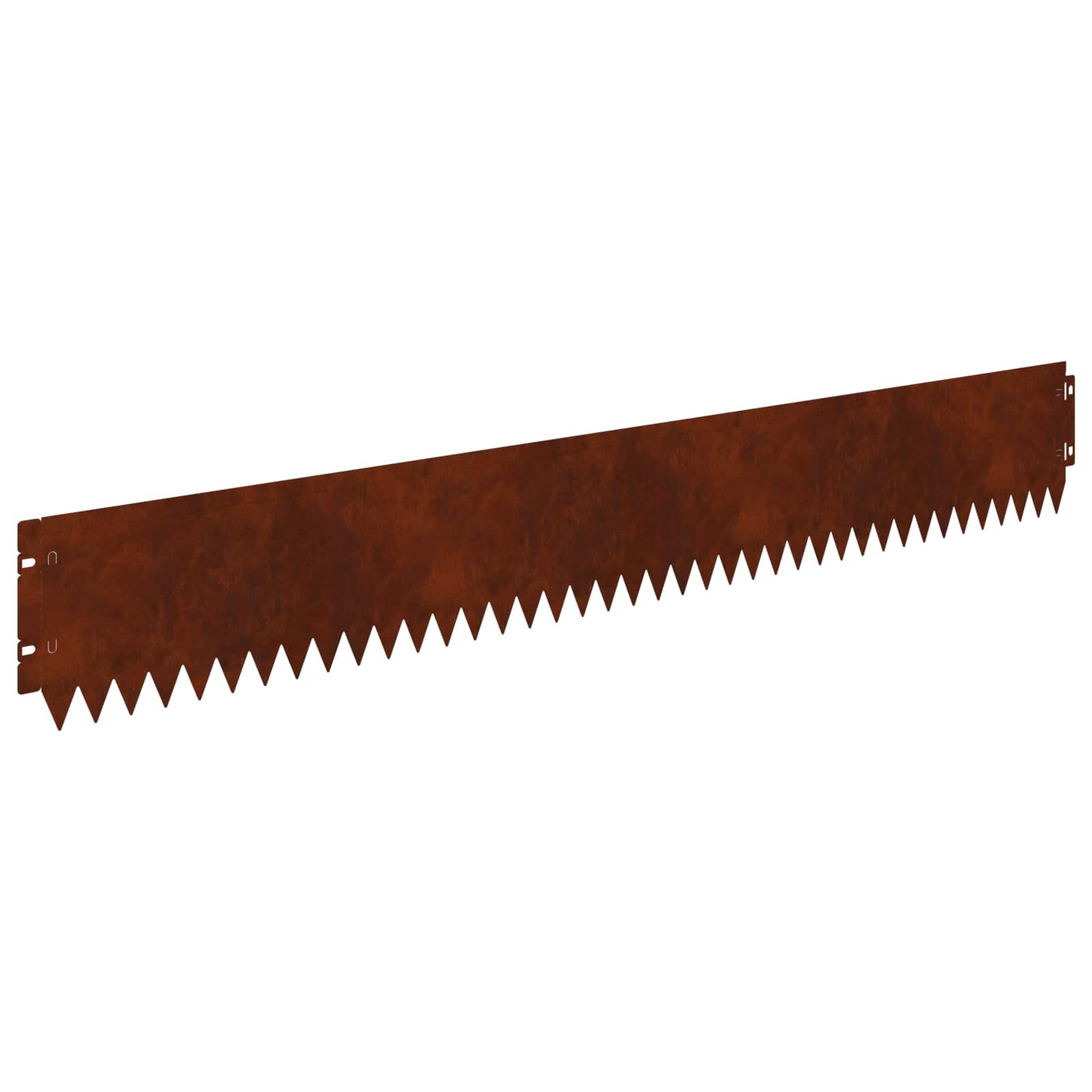 Lawn Edge with Top Fold 10 pcs 103x15cm Steel Rusty