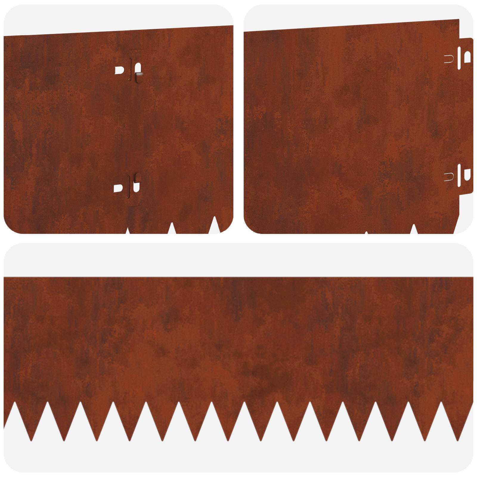 Lawn Edging 20 pcs 103 x 20 cm Steel Rusty