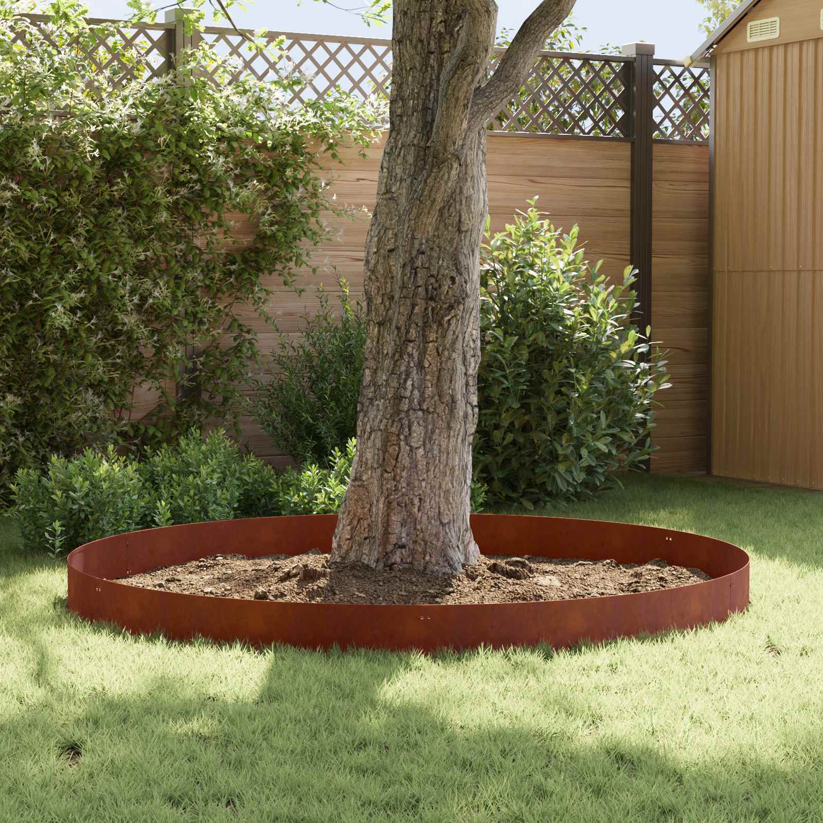 Lawn Edging 20 pcs 103 x 20 cm Steel Rusty