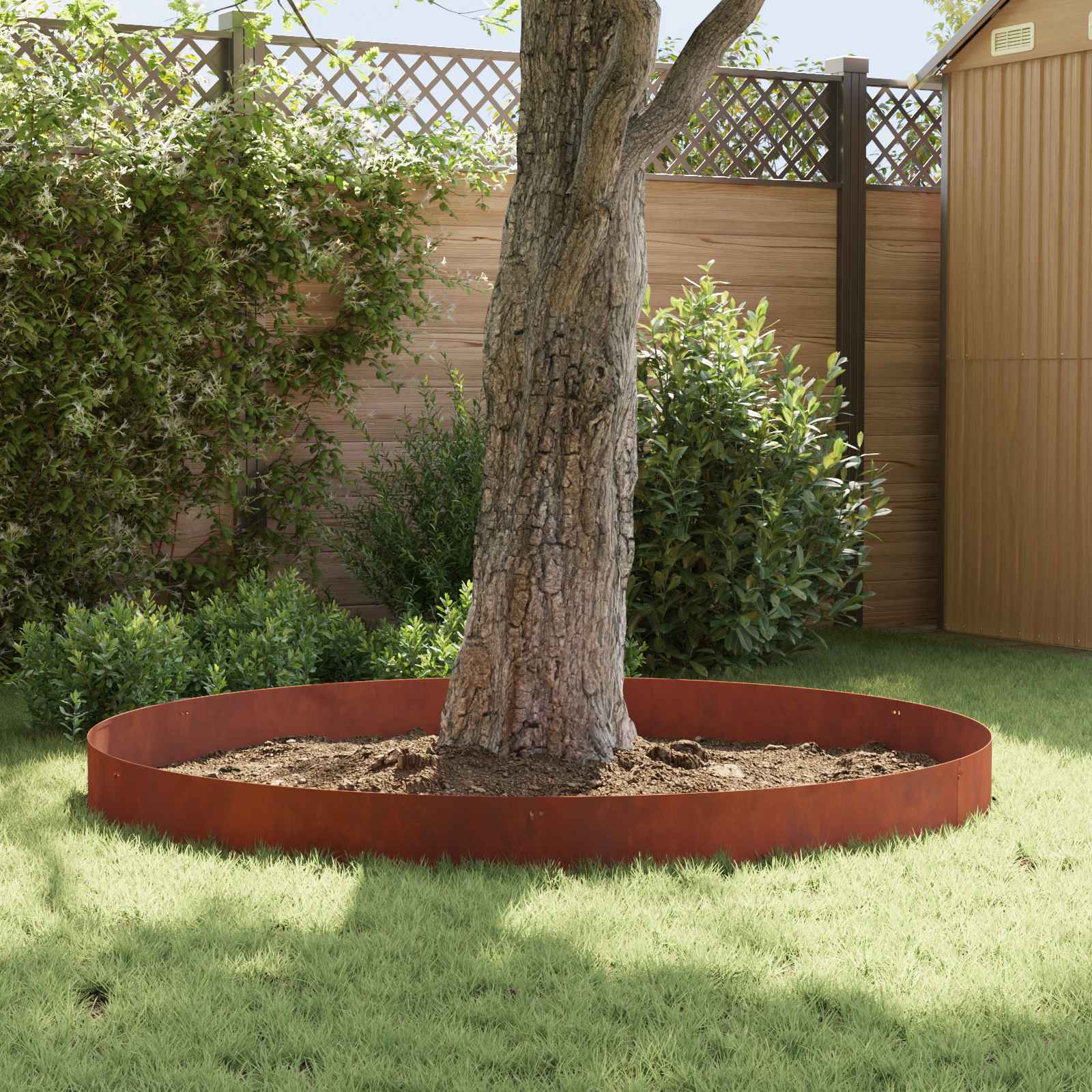 Lawn Edging 20 pcs 103 x 25 cm Steel Rusty
