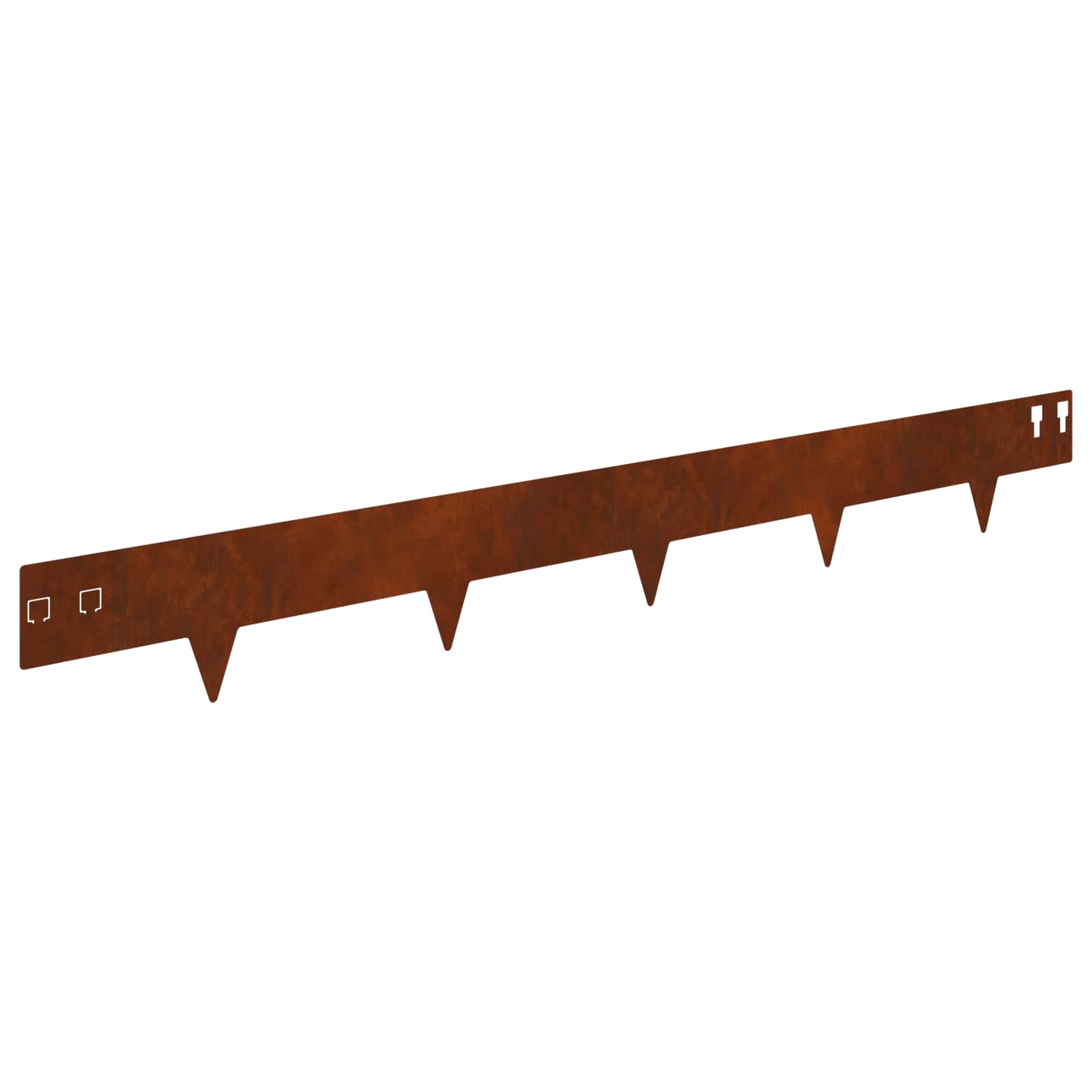 Lawn Edging 10 pcs 100 x 12 cm Steel Rusty